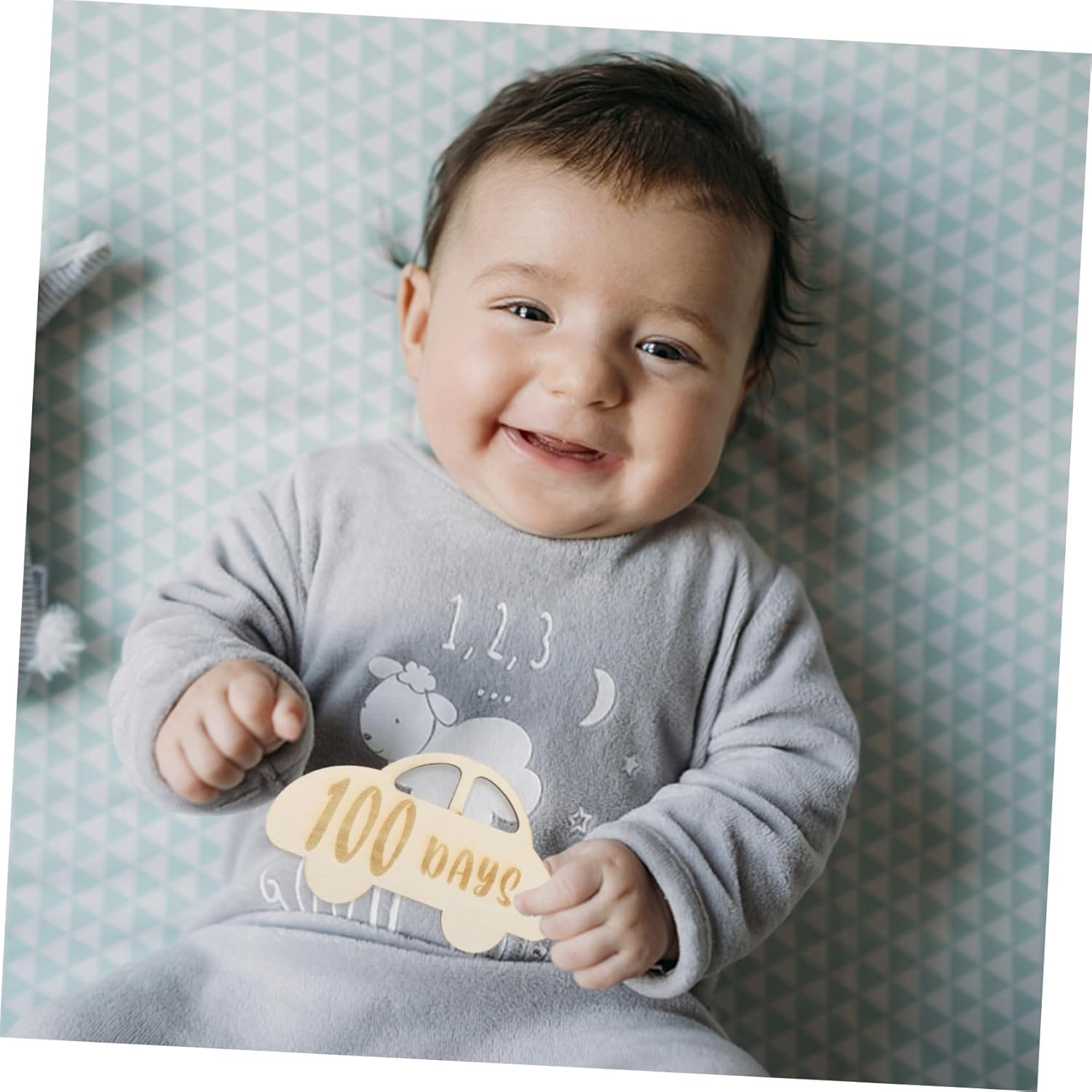 KONTONTY Wooden Growth Milestone Card Days Milestone Chip for Newborn Photography Beautiful Keepsake to Commemorate Precious Moments and Enhance Home Decor