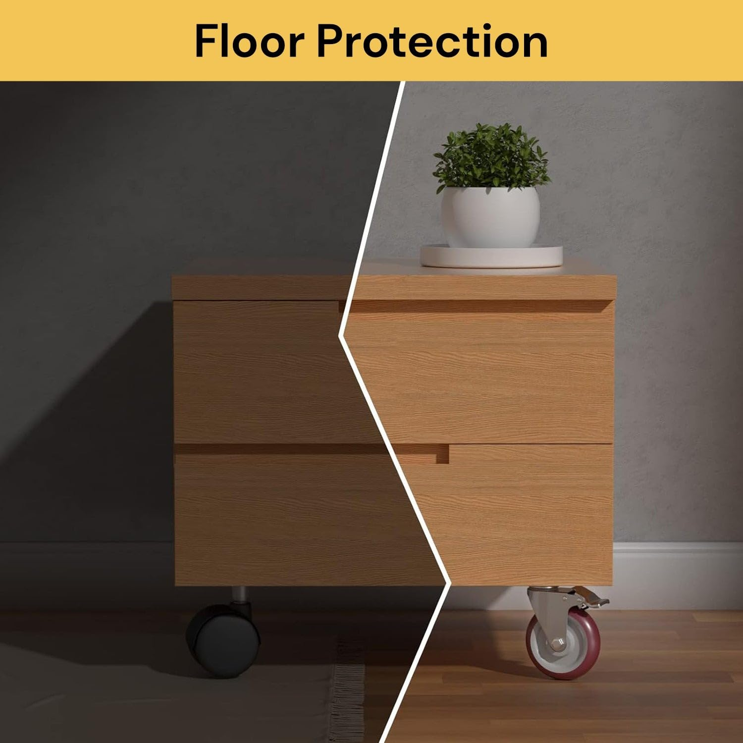 EZONEDEAL 5" Heavy Duty Swivel Casters Load 1500Lbs,Lockable Bearing Caster Wheels with Brakes,Swivel Casters for Furniture and Workbench，Set of 4 image number 1