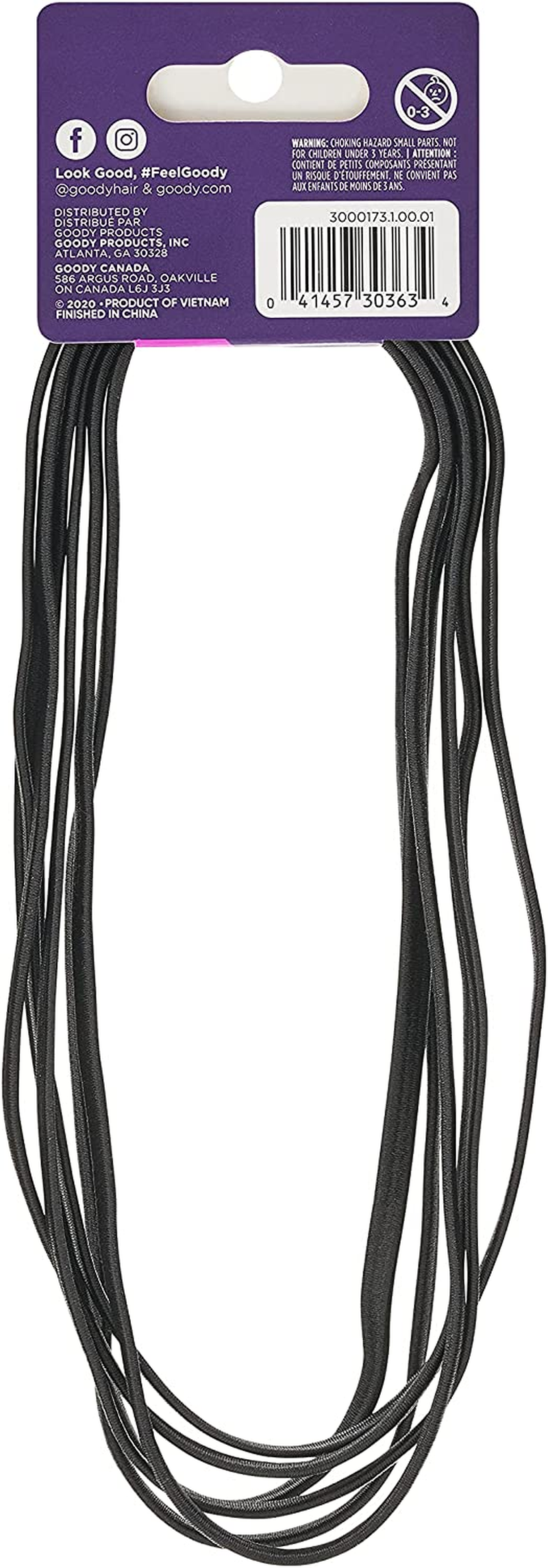 Goody Women'S Ouchless Thin Hair Flat Narrow Headwrap, Black, 6 Count image number 4