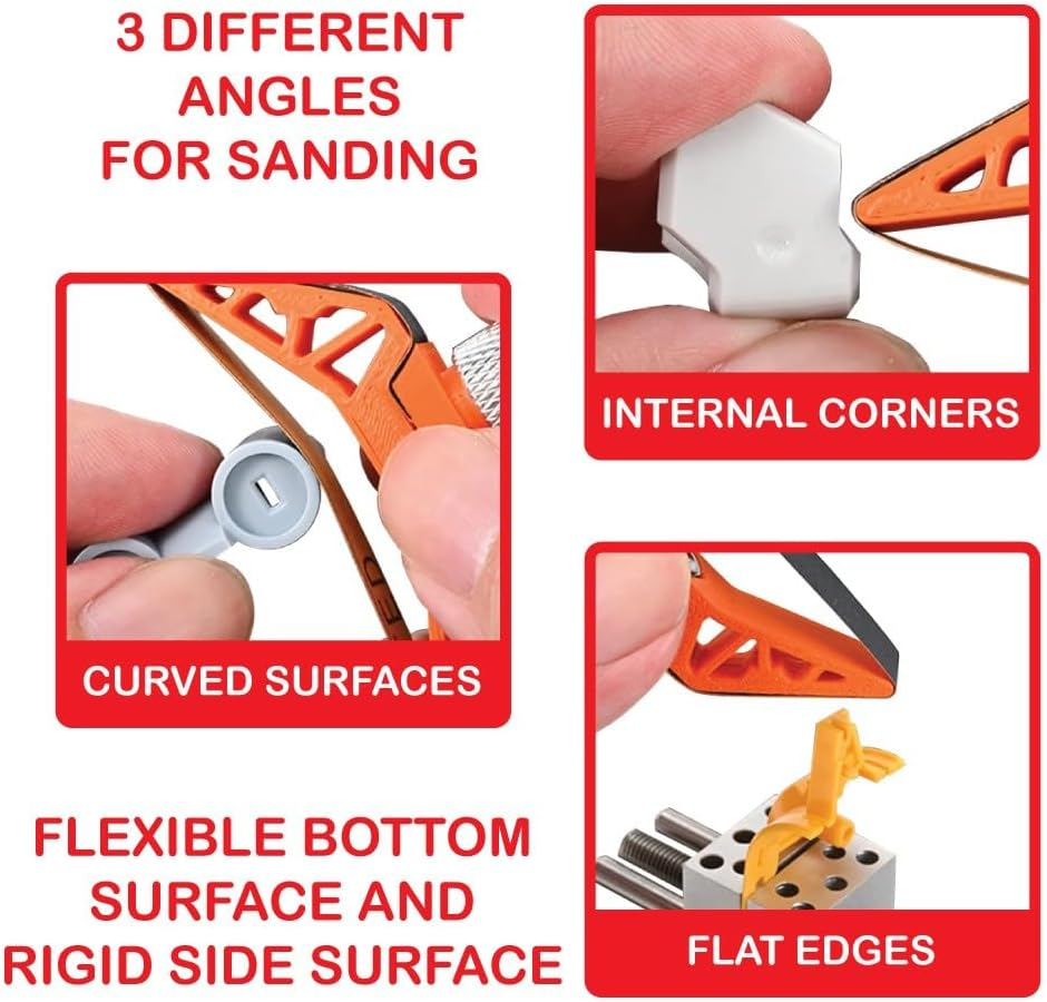 Ickysticky Cylindrical Surface Sander, Aluminium Oxide Sandpaper, Wood, Plastic, Metal, Red image number 1