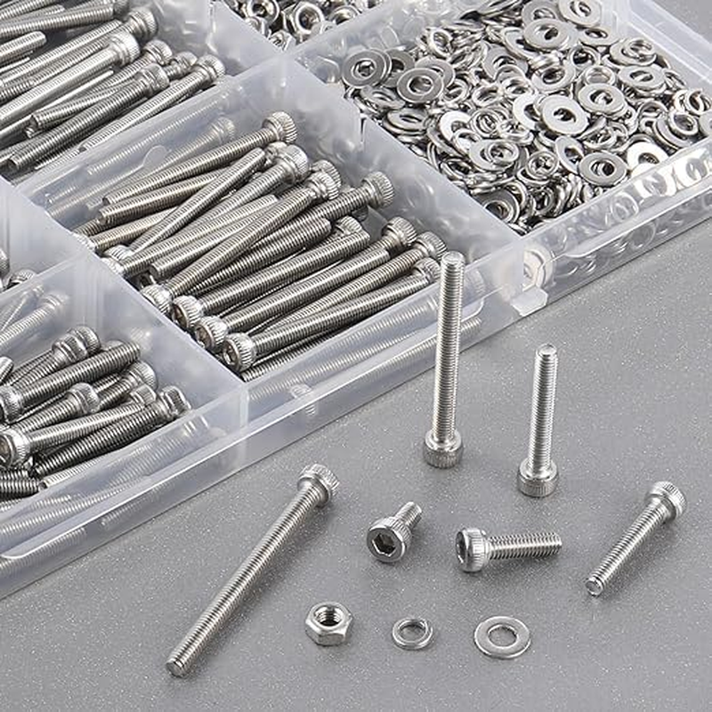 298Pcs M4 Screws Assortment, M4 Screws Bolts for 3D Printer DIY, Hex Socket Head Cap Screw Bolts Nuts Washer Kit, 304 Stainless Steel, M4X25/30/35/40/45/50Mm (298, M4X25/30/35/40/45/50Mm) image number 5