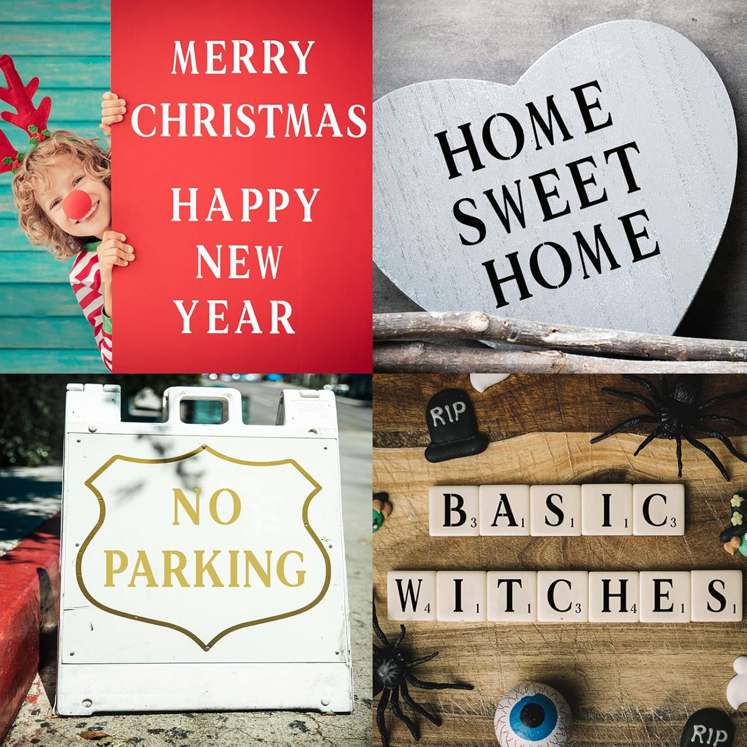 DZXCYZ 4 Inch Letter Stencils Numbers Craft Stencils, 42 Pcs Reusable Plastic Alphabet Drawing Templates for Painting on Wood, Wall, Fabric, Rock, Signage, Door Porch, DIY Art Projects