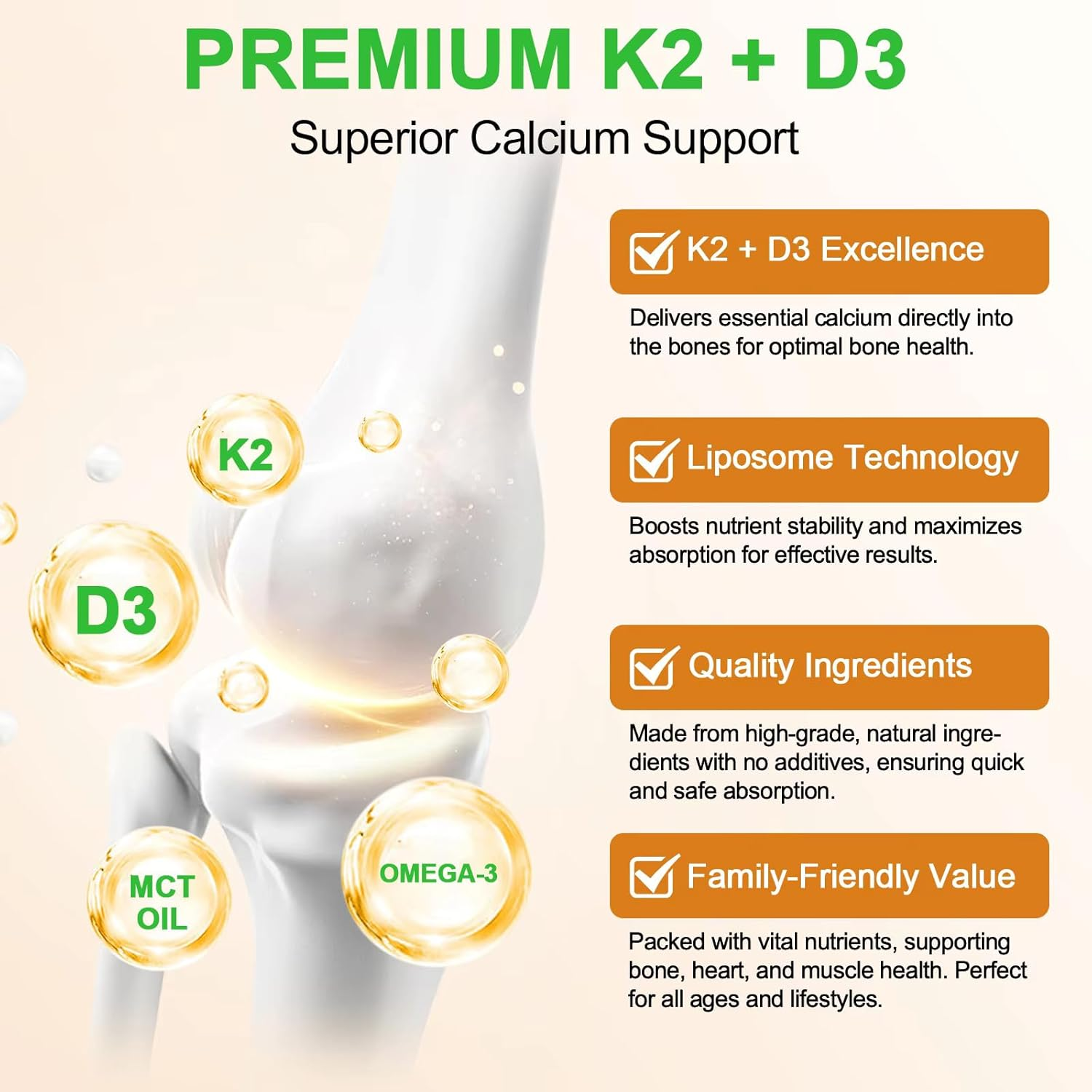 Vitamin D3 K2 Liquid Supplement 60Ml | 2-In-1 Supplement | Vitamin D3 5000 IU with K2 (MK-7) 120 Mcg | Vitamin D & K Supplement for Bone and Calcium Support | Fast Absorption