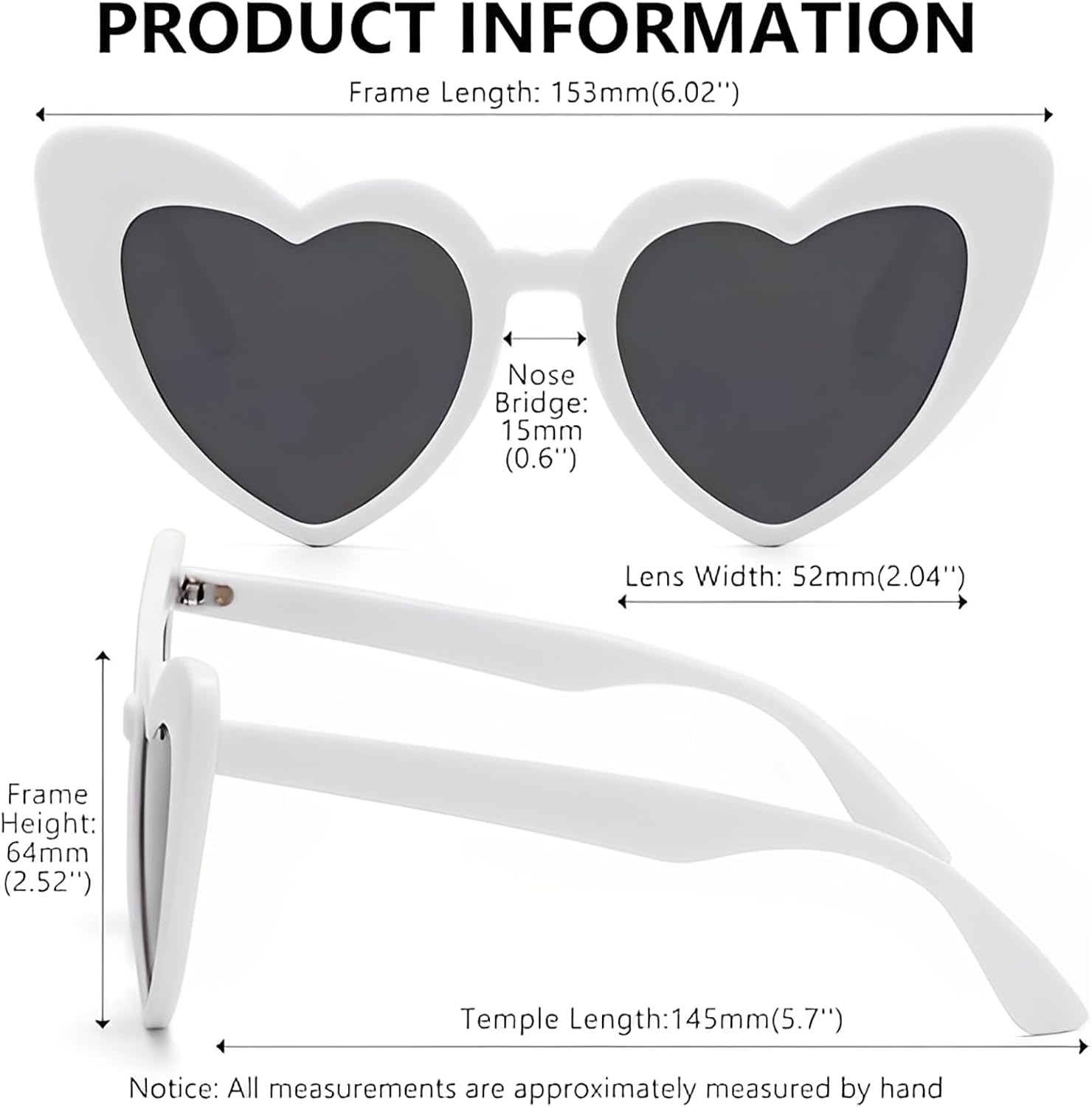 Jga Accessories Women, Bride to Be Headband with Rhinestones, Heart Sunglasses, Set of 2 in Silver and Porcelain White, Perfect for Bride Party and Stag Night image number 5