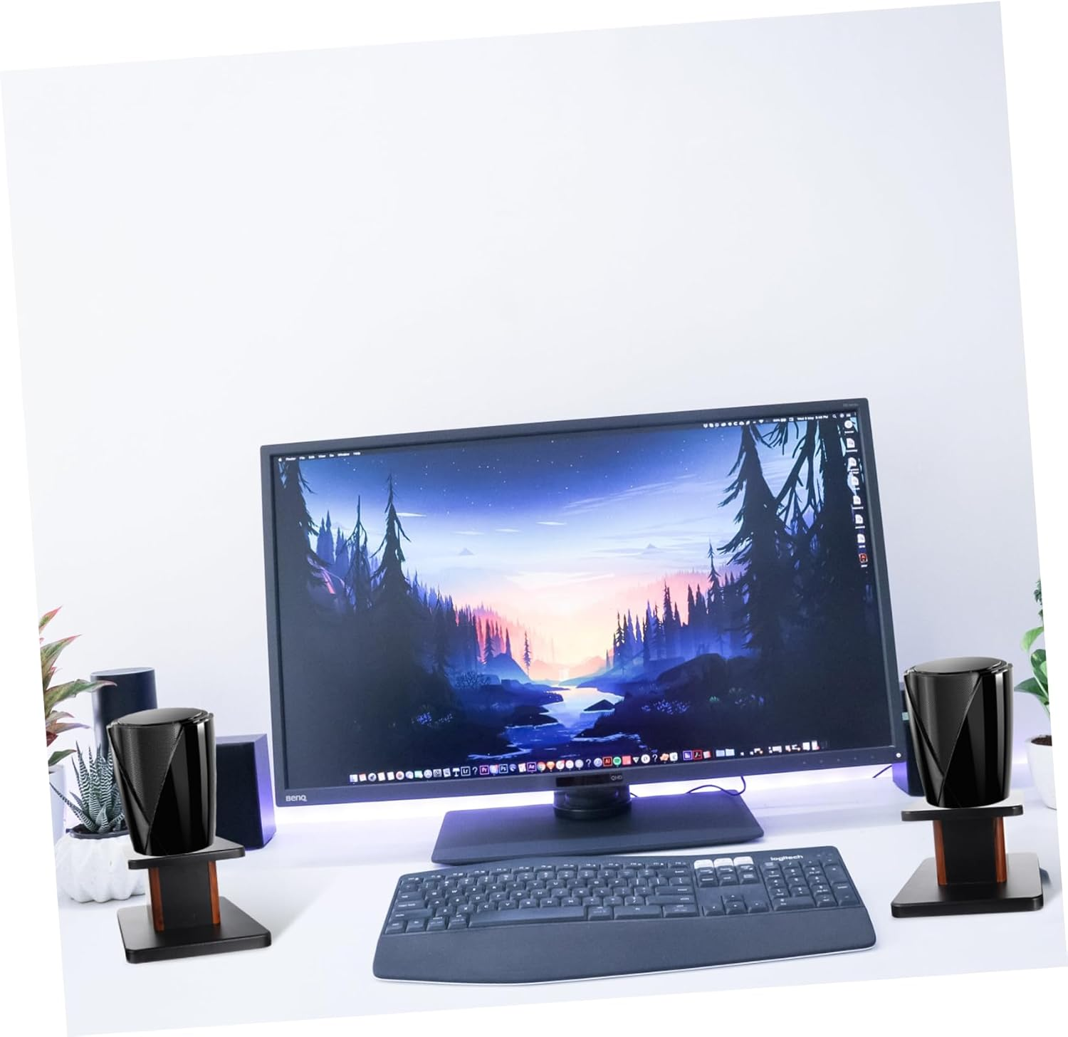 Jojofuny Speaker Stand Pair for Karaoke and Desktop Speakers 15Cm Height for Home Audio Surround Sound and Hifi Bookshelf Use image number 6