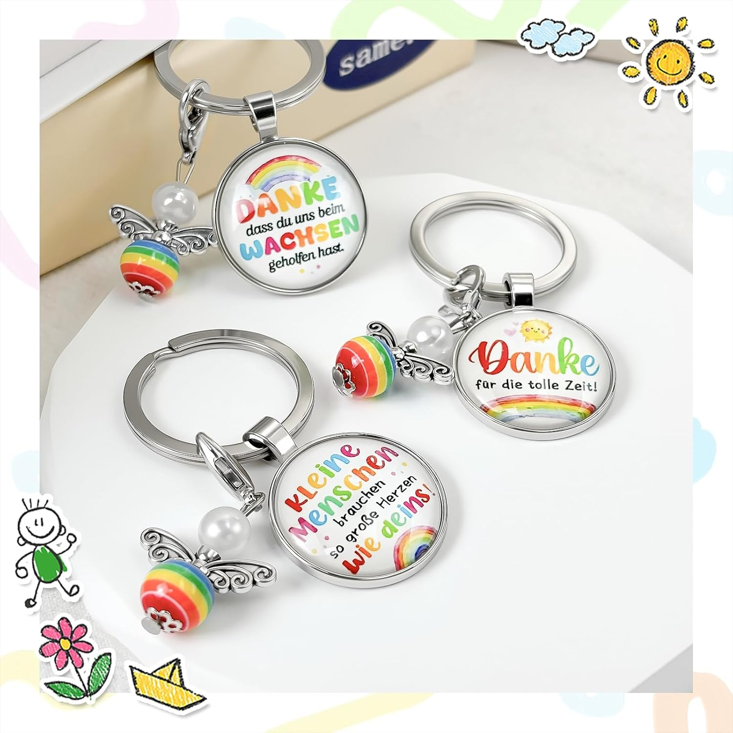 Teacher Canvas Cosmetic Bag with Keyring, 3 Sets image number 6