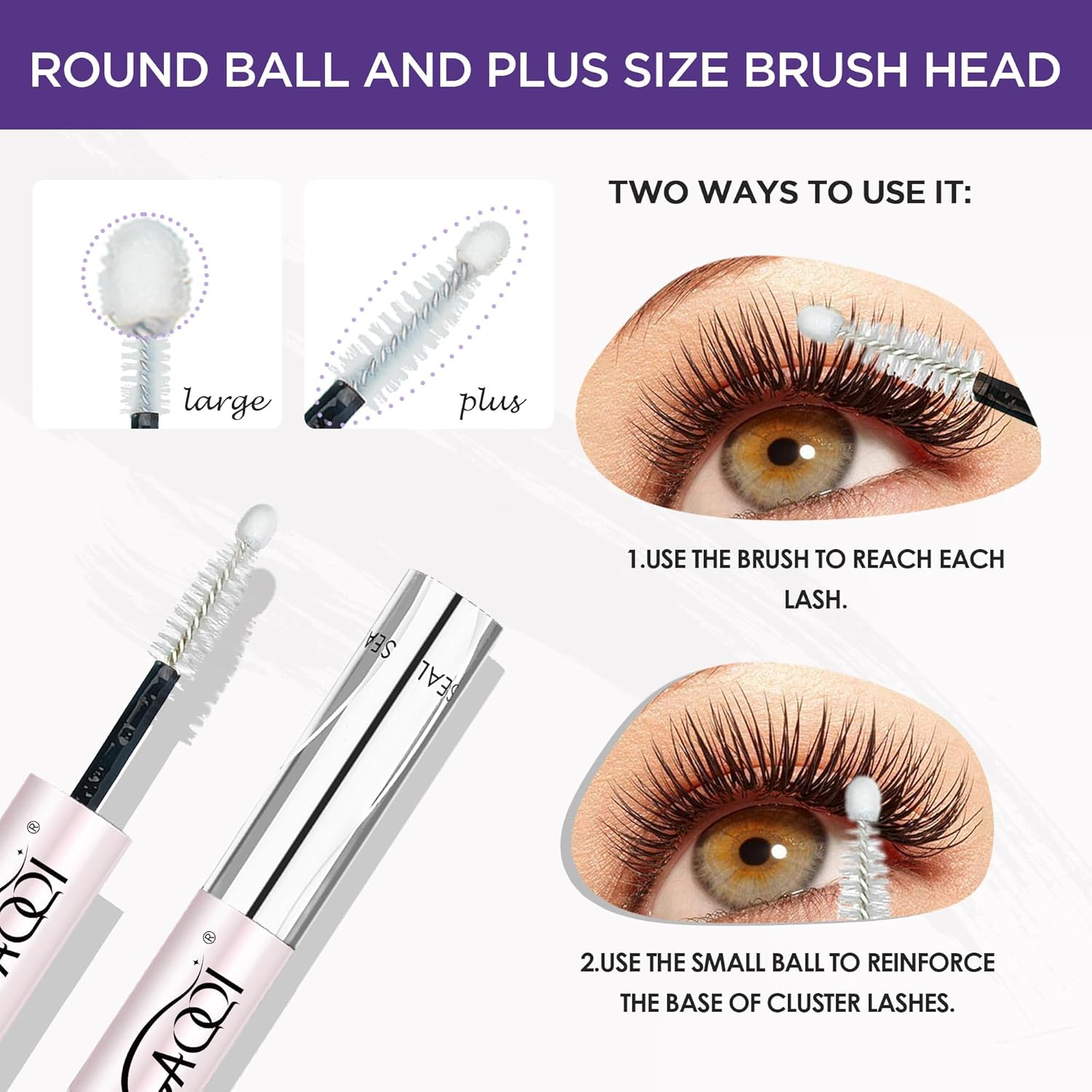 GAQQI Lash Cluster Glue, Lash Bond and Seal Waterproof, Bond & Seal Eyelash Glue for Clusters, Eyelash Adhesive Black Long-Lasting 72H, Latex-Free（5Ml+5Ml） image number 5