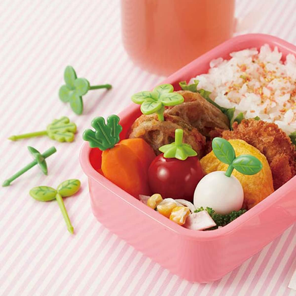 Yamibobo 8Pcs/Set Leaves Fruit Fork Kids Snack Dessert Decoration Forks Toothpick Lunch Salad Decoration Accessories Cake Picks image number 4