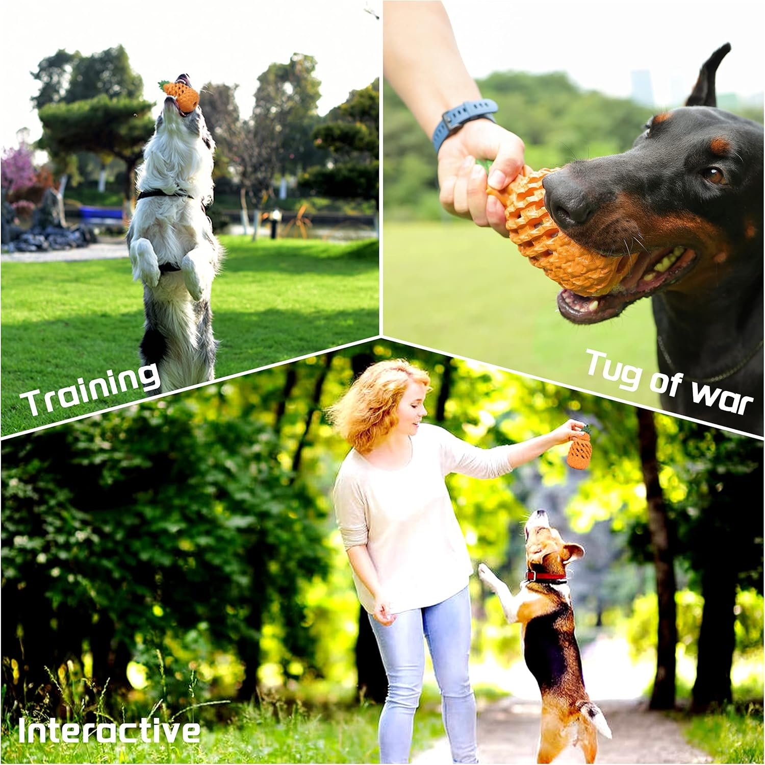 Dog Toys for Large Dogs, PETOPIA Pineapple Dog Chew Toys for Aggressive Chewers, Indestructible Dog Toys for Aggressive Chewers, Dog Toys for Aggressive Chewers (L)