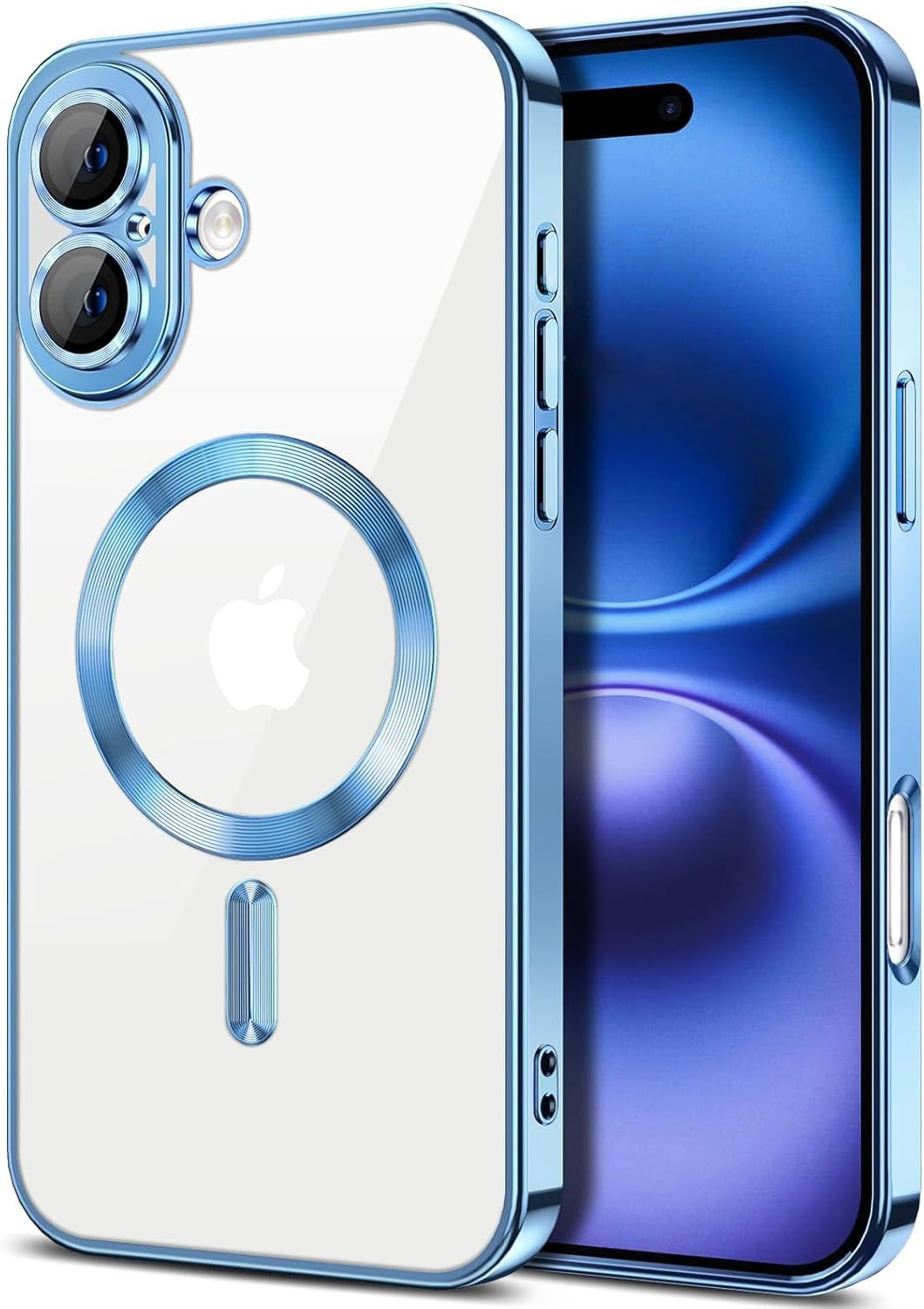 COVRELLA Iphone 16 Pro Max Case Gold, Magnetic & Transparent - Mobile Phone Case with Camera Protection & Lens Protection - Compatible with Magsafe - Shockproof & Scratch Resistant