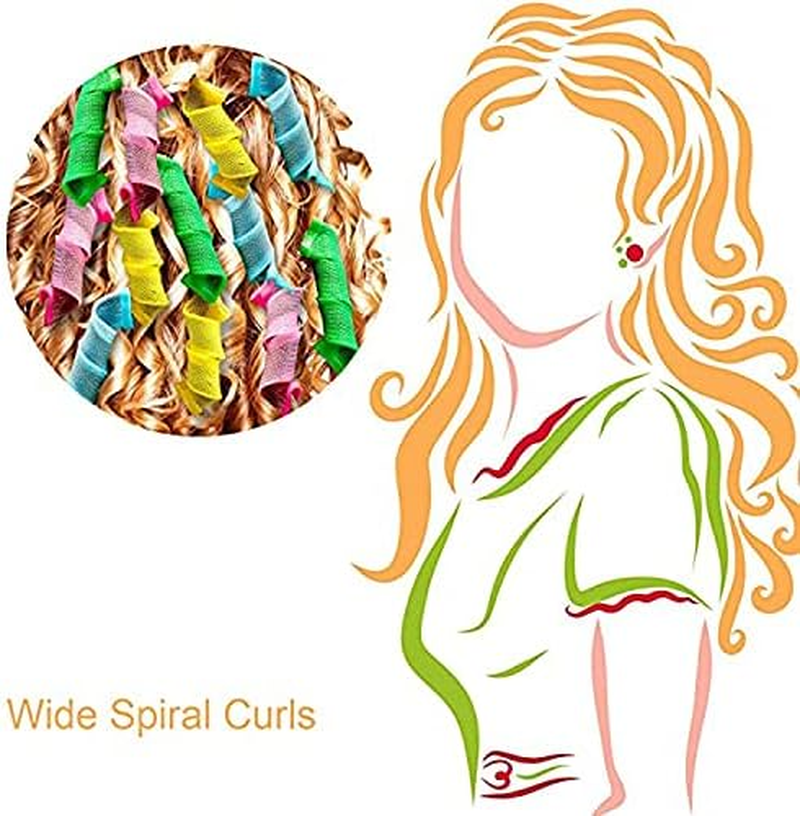 Curls Styling Set, Multicolour Hair Rollers with Styling Hooks, 18 Pieces, Blue, Pink, Yellow, Green image number 1