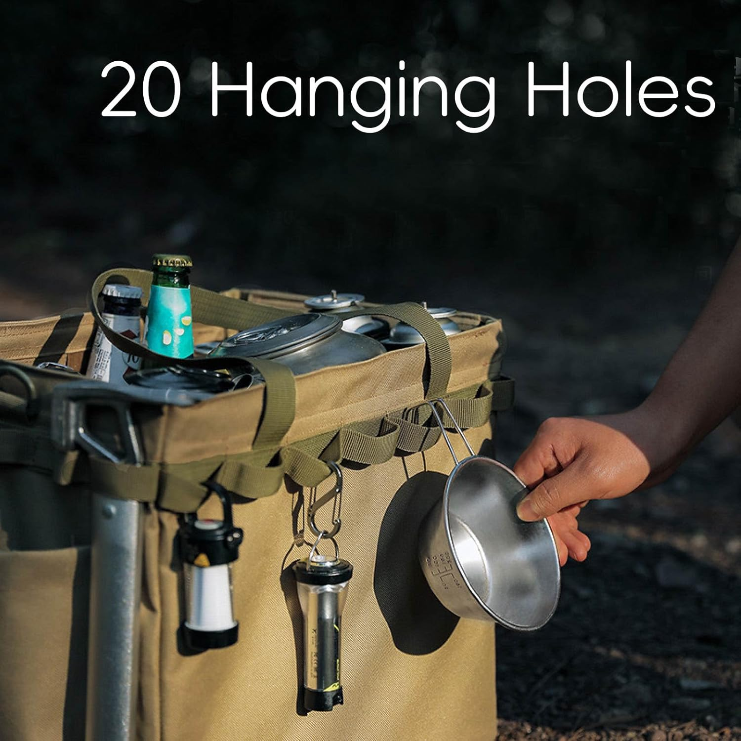 Garden Tote, Picnic Bag Large Capacity Multi Pocket Outdoor Storage Tote Bag, Waterproof Gardening & Camping Tool Kits Holder, Portable & Foldable Garden Tool Organizer image number 3