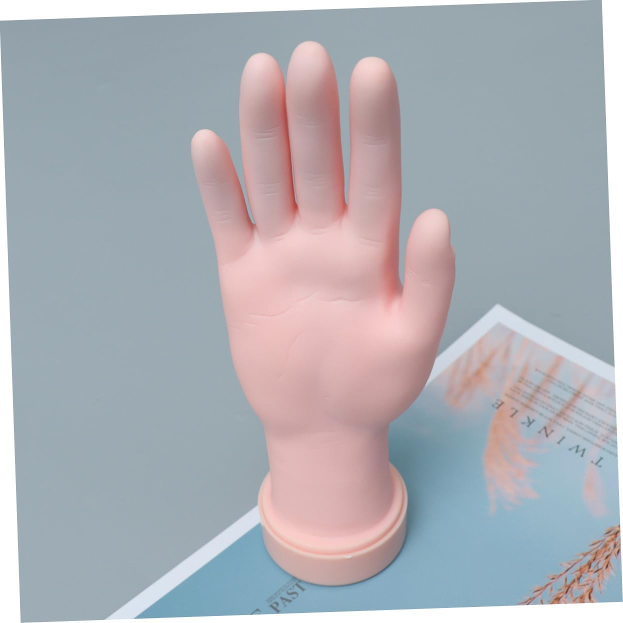WOONEKY Nail Art Practice Prosthetic Right Hand Model Movable Bendable Rubber Hand Nail Tips Insertable Tool for Beginners Salon Artists image number 1