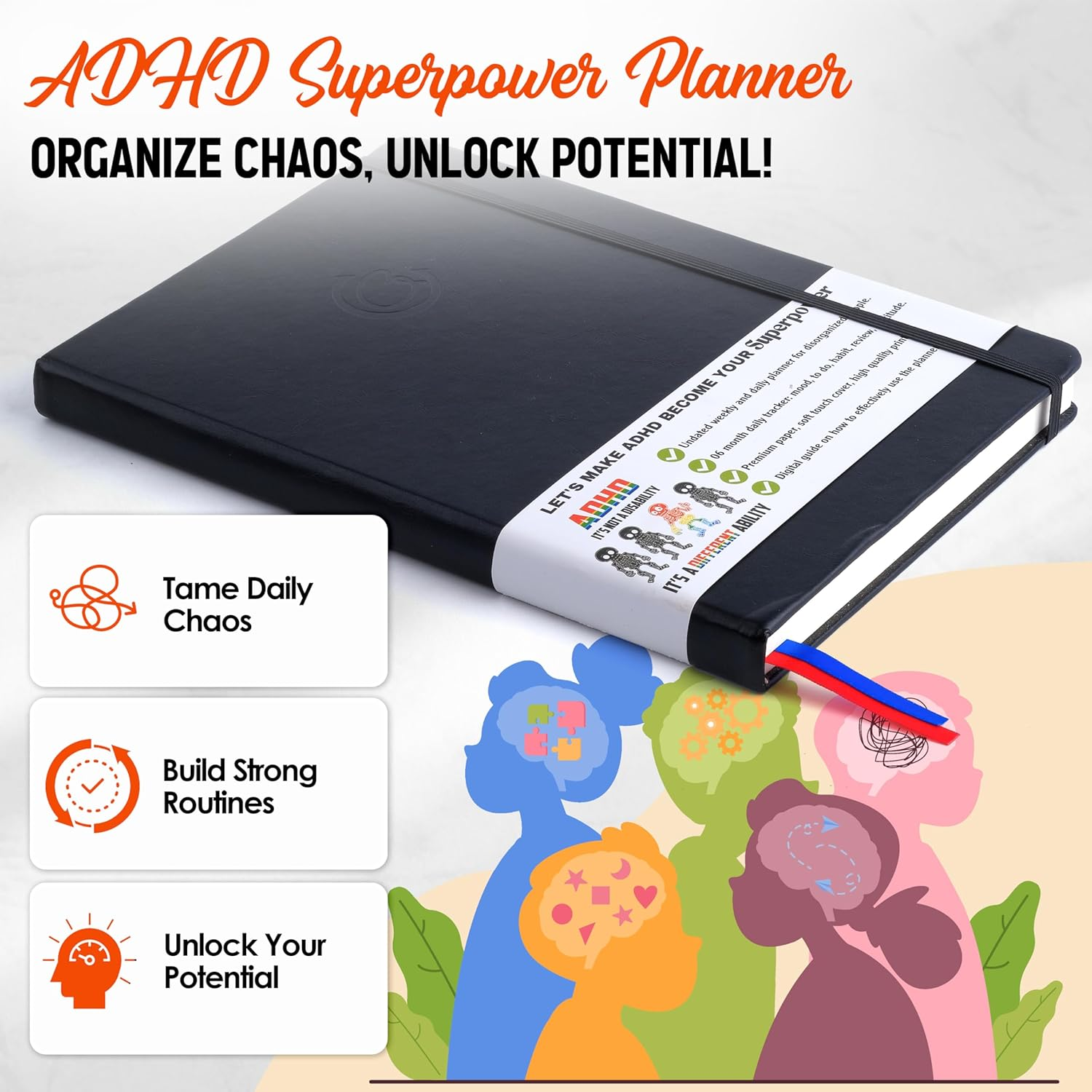 ADHD Organization Planner for Adults: the 6 Month Undated Weekly and Daily Schedule Organizer for Neurodivergent Individuals, Enhancing Focus, Productivity, and Organization for ADD and Disorganized People image number 2