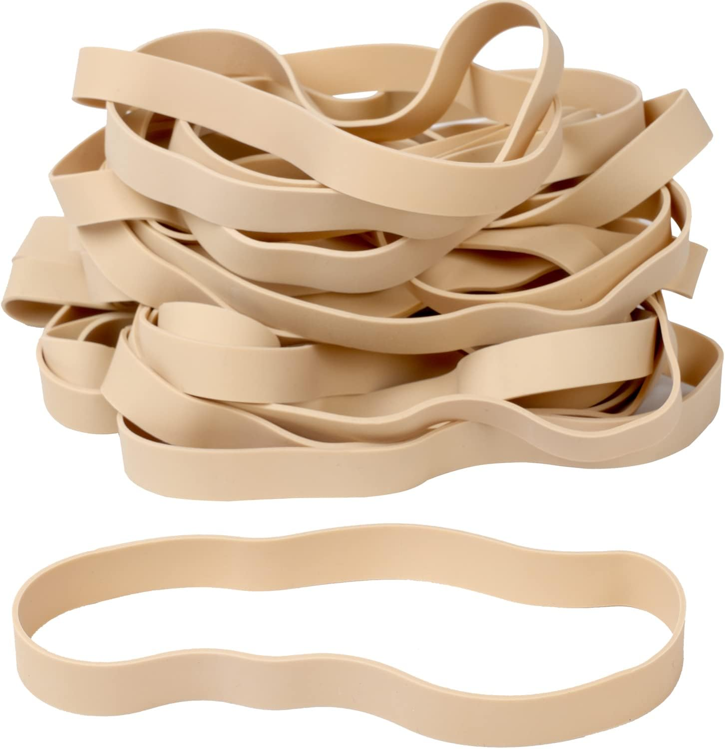 Rubber Bands Size#107 Beige 20PCS Heavy Duty Big Wide Rubber Band Elastic Bands for Office Supplies image number 4