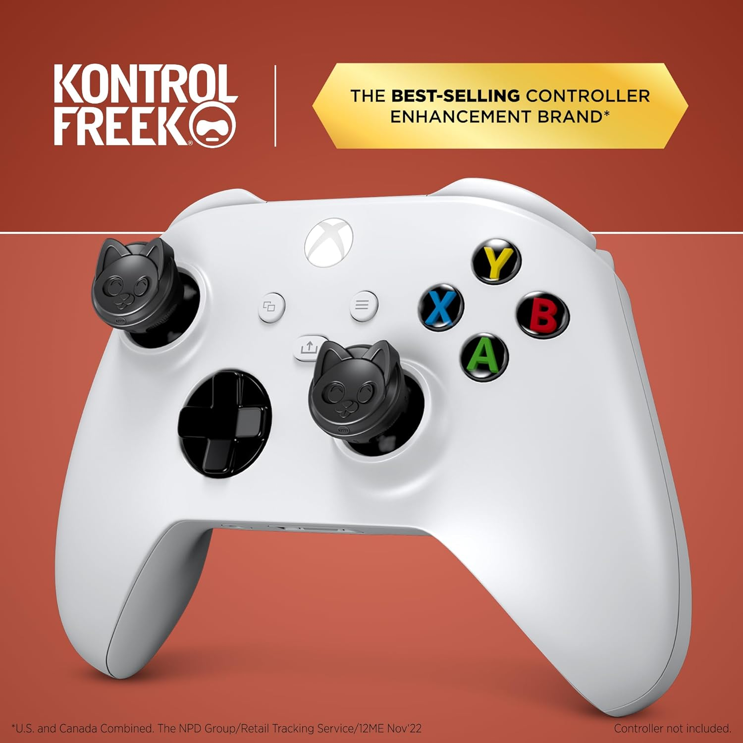 Kontrolfreek Caseoh Performance Thumbsticks &ndash; Kitty! Edition | Xbox One & Xbox Series X Controller | Black image number 2