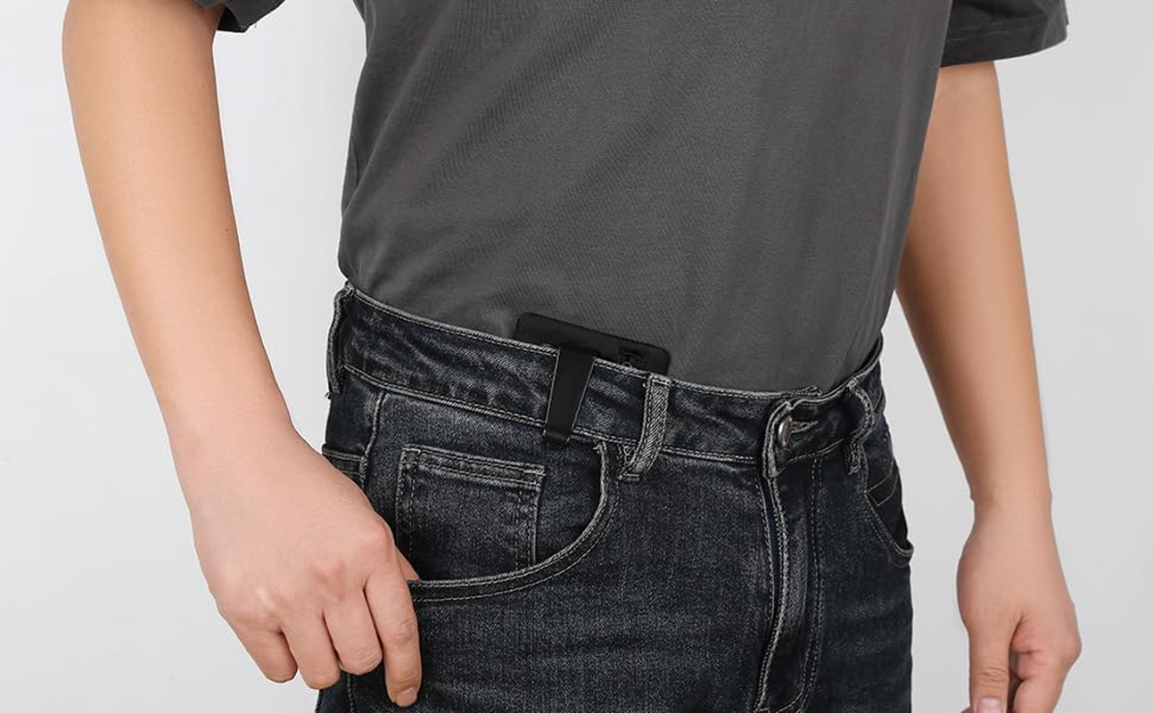 RFID Blocking Clip Stash Pocket, Compact Hidden Travel Wallet for Cards & Cash - Slim Pickpocket-Proof Design for Everyday Carry (Grey, One Size) image number 1