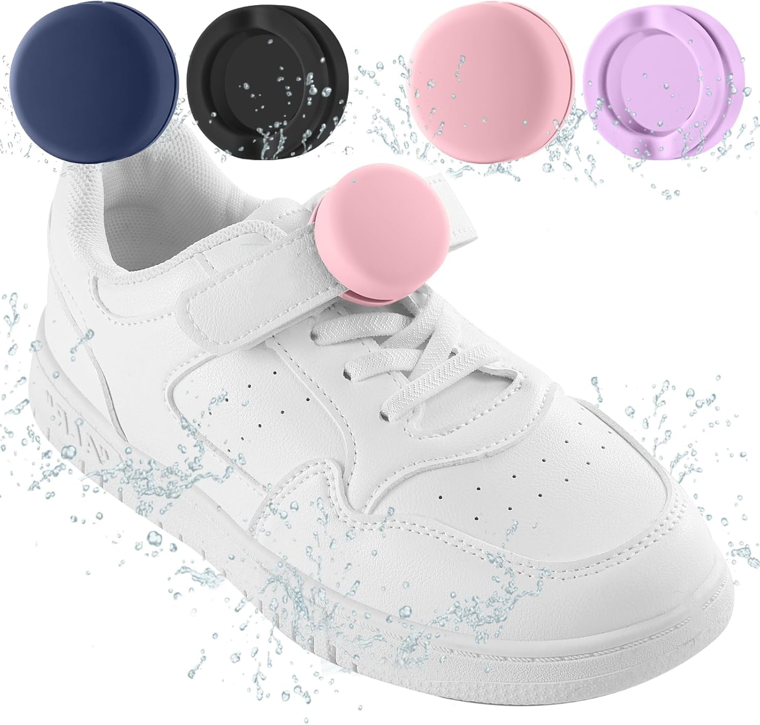 Hidden Silicone Air Tag Case Holder for Children Shoes Shoestring Accessories, Waterproof GPS Tracker Covers for Backpack, Pet, Dog, Cat Collar (Black, Blue, Pink Purple)