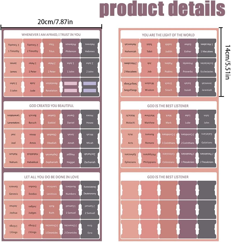 150Pcs Bible Tabs for Women and Men - Laminated Study Bible Index Labels, Color a - Mr Pen image number 4