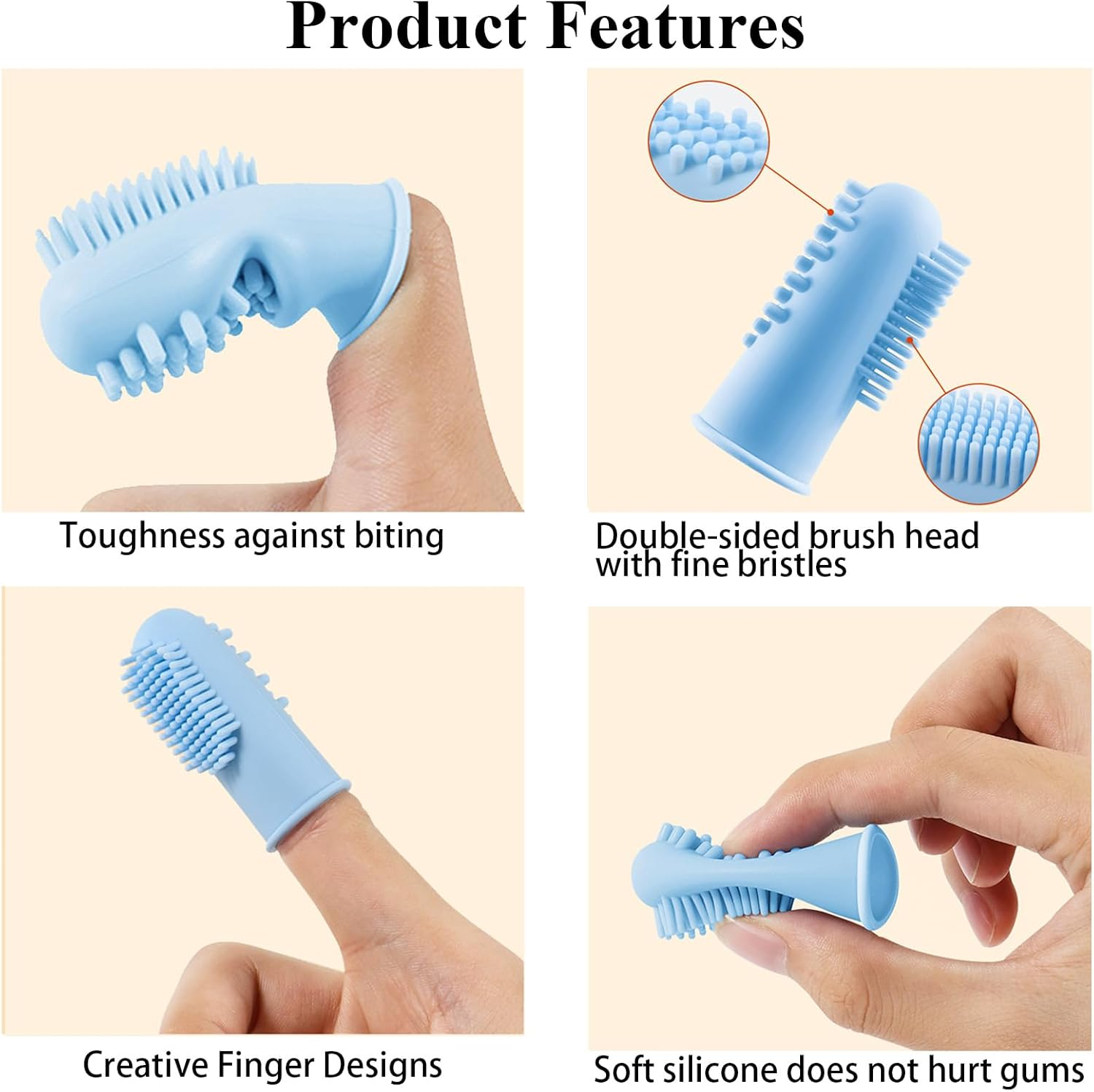KASESSS Pack of 10 Dog Silicone Dog Toothbrush Fingerling Toothbrush Dog Double-Sided Bristles Toothbrush for Dogs Cats Dogs Toothbrush for Teeth Cleaning and Dental Care