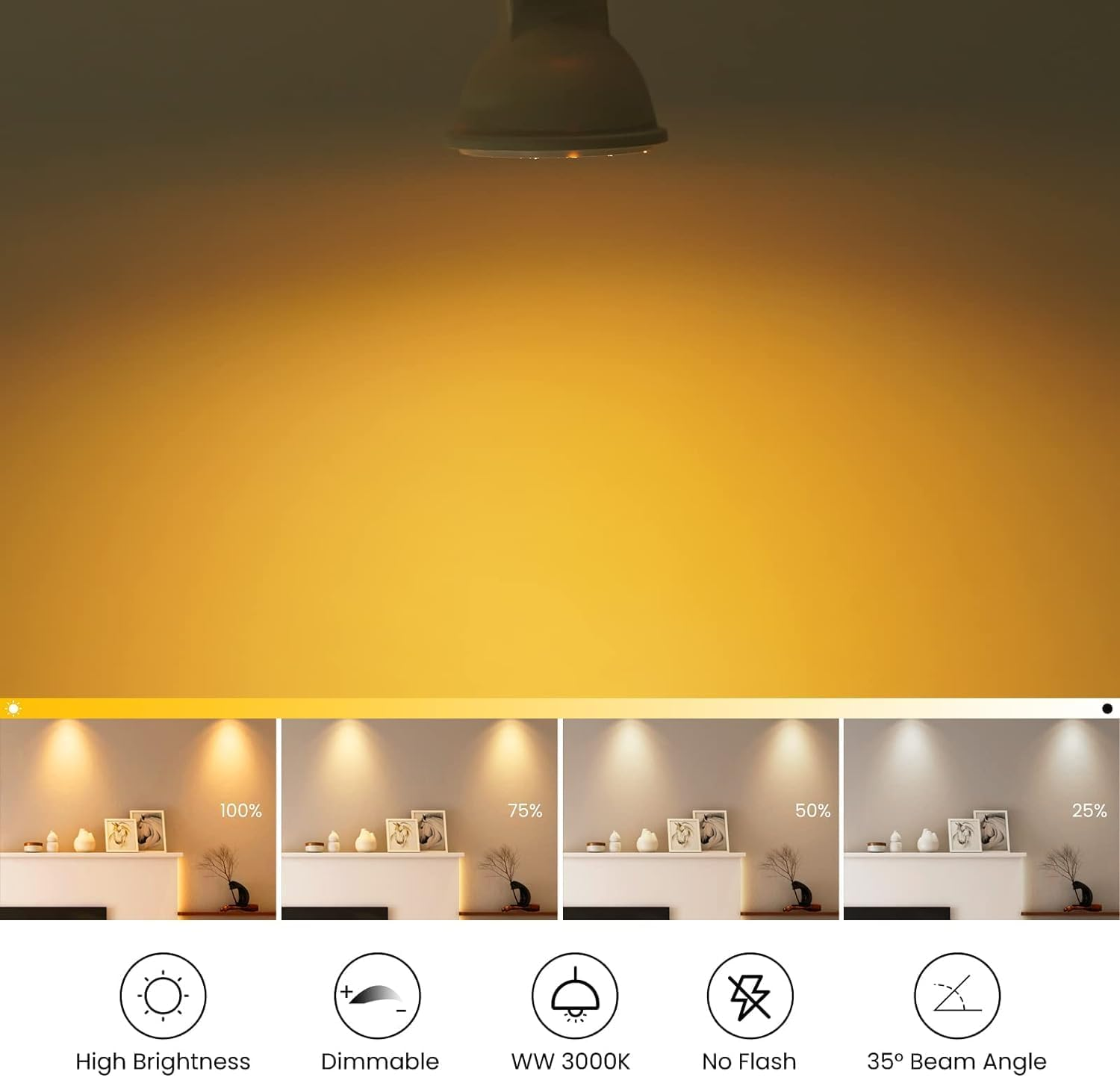 Bonlux MR11 GU4 LED 3W 12V,Spotlight Bulb,3W Energy Saving GU4 (25W Halogen Bulbs Equivalent) Ledt 3000K Warm White Spotligh Bulbs Energy Saving Bulb AC/DC 12V, 4 Pack image number 3