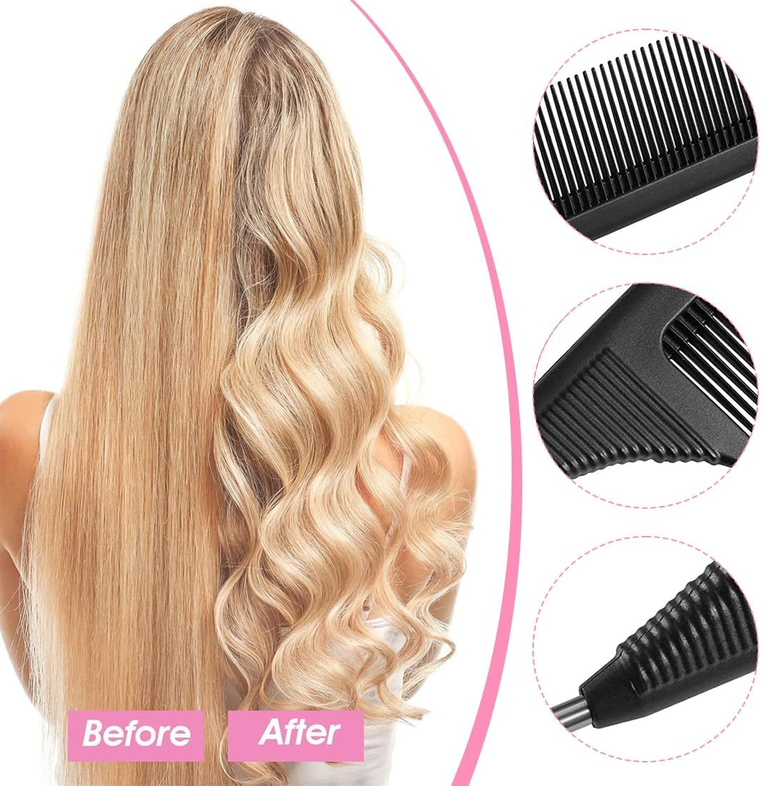 DLPRK Pack of 4 Heat Resistant Antistatic Carbon Fibre Hair Comb with Handle for Hair Styling Salon image number 2