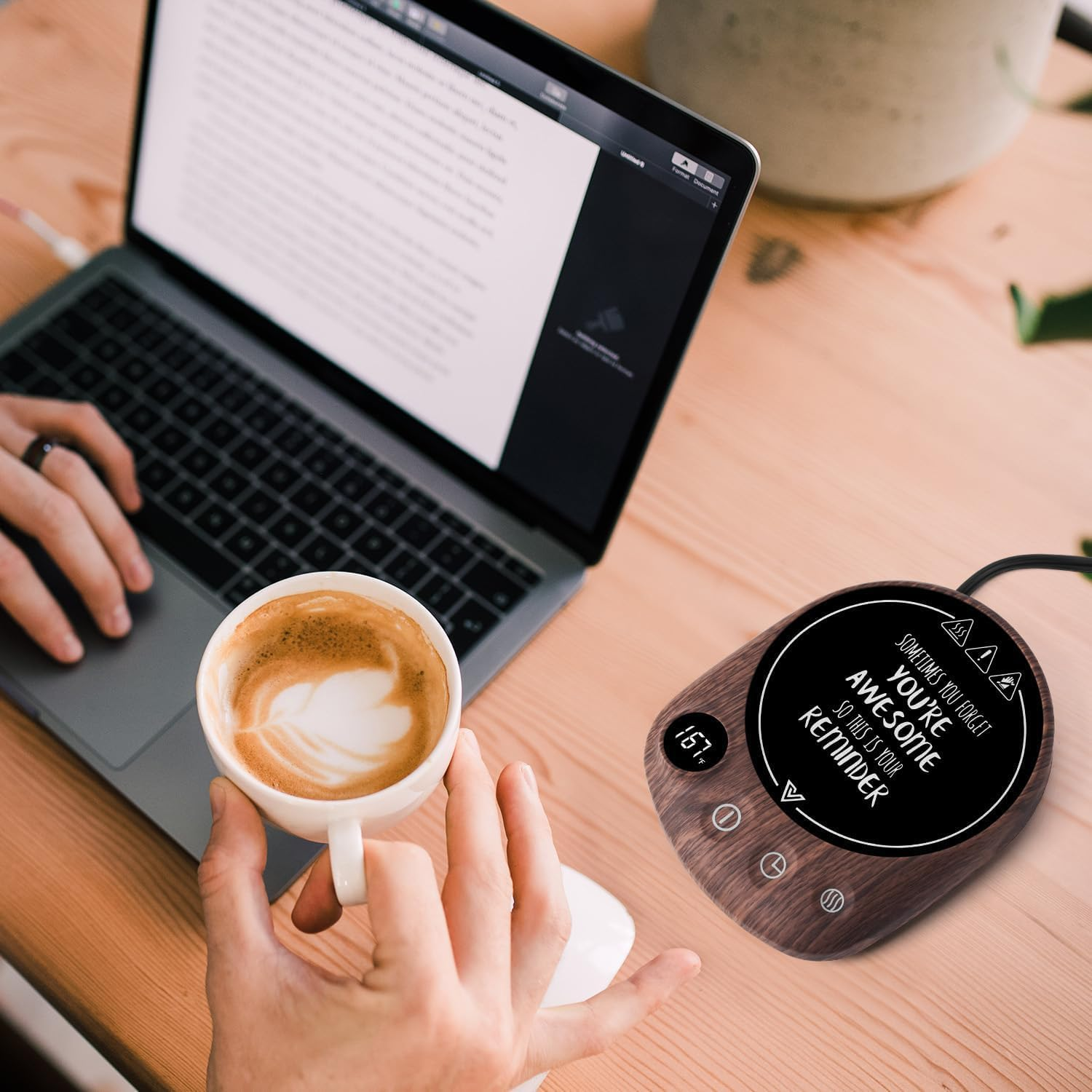 Coffee Warmer Black Coffee Mug Warmer & Cup Warmer for Office Desk Use, Electric Beverage Warmer with Three Temperature Settings, Coffee Warmer for Cocoa Tea Water Milk with Auto Shut off (NO Cup) image number 4