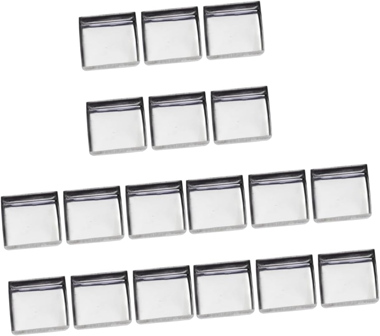 Minkissy 60Pcs Square Empty Metal Pans for DIY Eyeshadow Blusher Pressed Powder Makeup Plates for Crafting Cosmetics for Women Girls