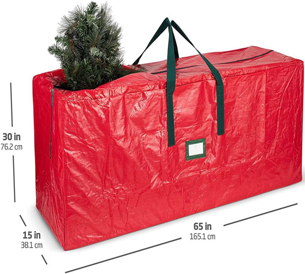 Suithink Super Large Christmas Tree Storage Bag, Reinforced Carry Handles, Dual Zippered Storage Containers,Waterproof Xmas Tree Bag Protects from Dust, Moisture & Insect,165 X 38 X 76CM image number 4