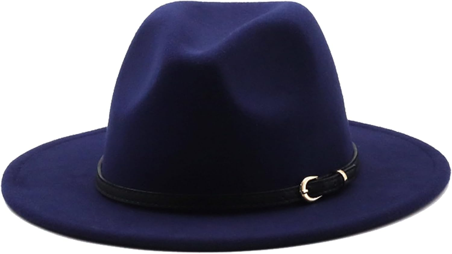 HEYANN Classic Wide Brim Fedora Hat Men Women Wool Felt Fedora Jazz Hat Retro Panama Fedora Hats Gentleman Jazz Cap with Belt Buckle for Beach Party image number 7