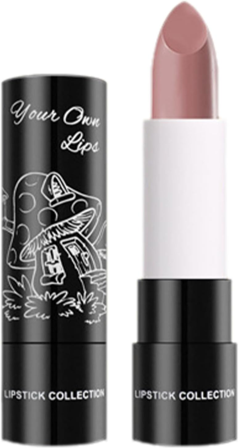 FEESHOW 1PC Velvet Matte Lipstick Highly Pigmented Color Rich Long Lasting Waterproof Non Transfer Lip Makeup Stick for Women Girls Nude Pink One Size