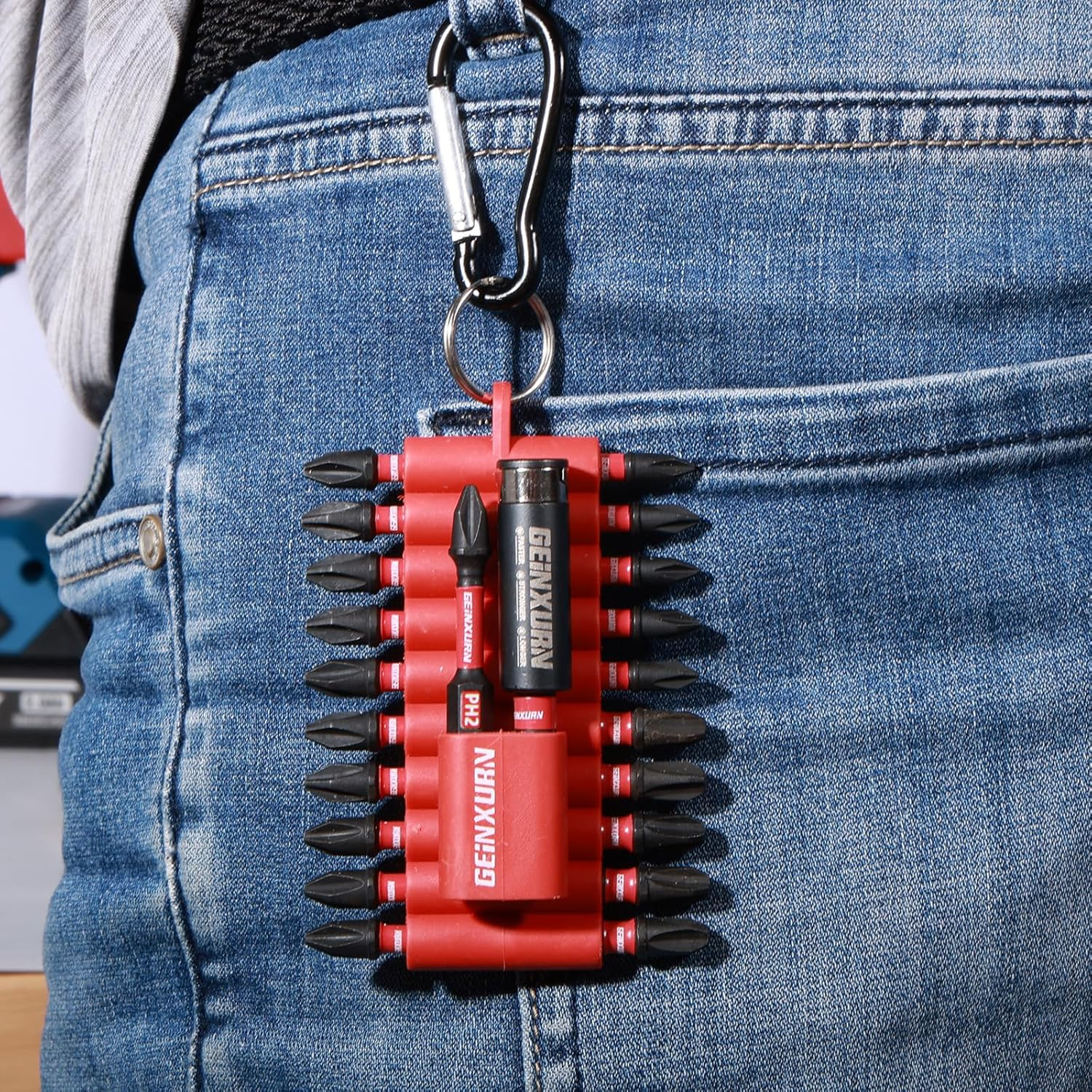 Geinxurn 22 Pieces Impact Screwdriver Bits Set with Organizer Sleeve, Magnetic (PH1,PH2,PH3,T10,T15,T20,T25,T30,SQ2,PZ2,H5,H6,H1/4,H1/8,SL#8,SL#10) S2 Steel Multi Driver Bits