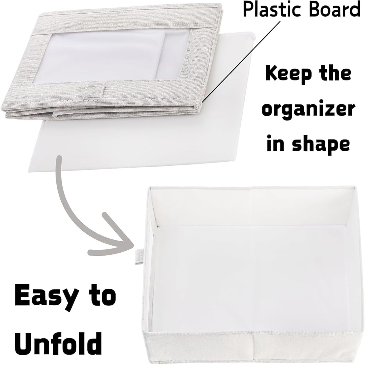 Warmi 6 Pack Linen Wardrobe Organiser, Foldable Closet Storage Bins with Handle - Large Capacity Bins for Wardrobe, Bedroom, Home Storage & Organisation image number 1