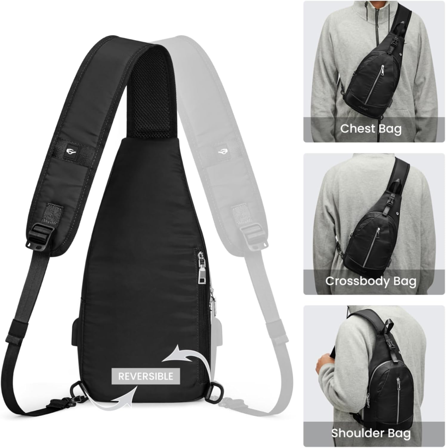 G4Free Sling Bag Backpack Chest Shoulder Bag Hiking Daypacks Crossbody Gym Daypack for Outdoor Walking Travel Men Women image number 1