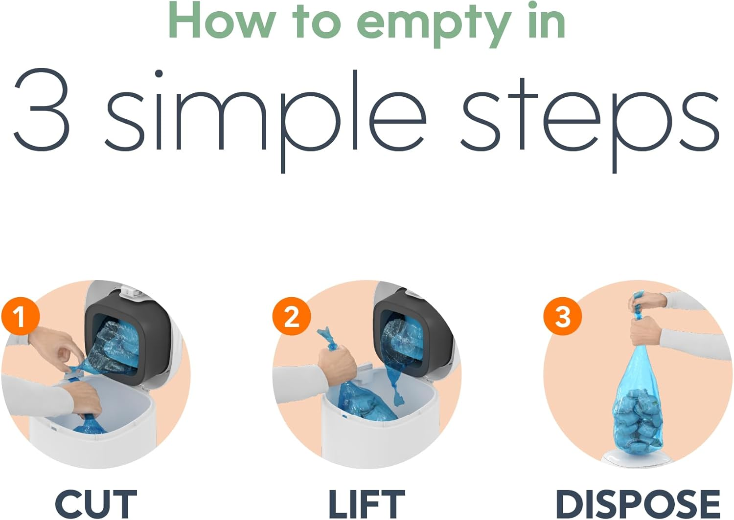 Diaper Genie Classic Gift Set | Baby Registry Must-Have | Odor Control with Push-N-Lock | Refill Supply for up to 1,245 Newborn Diapers image number 4