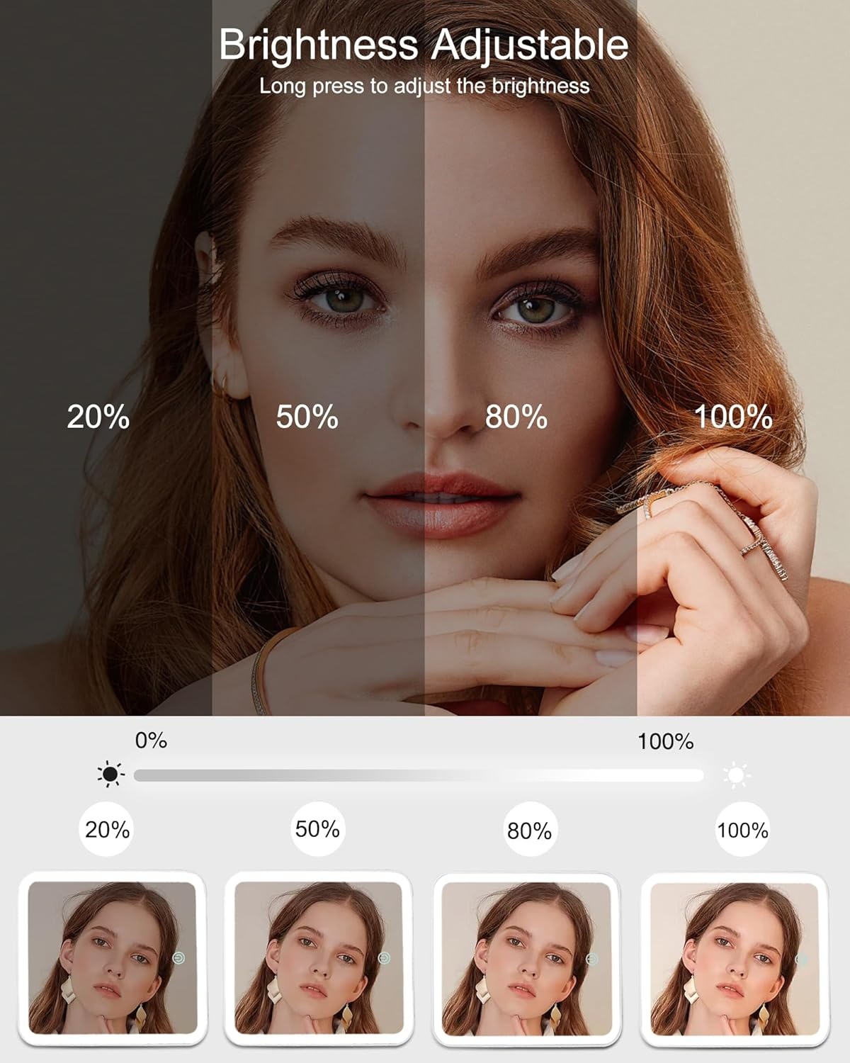 Travel Makeup Bag with LED Mirror, Cosmetic Train Case with Light up Mirror, Portable Makeup Artist Organizer Bag with Adjustable Dividers, Makeup Brush Holder Storage, Black image number 5