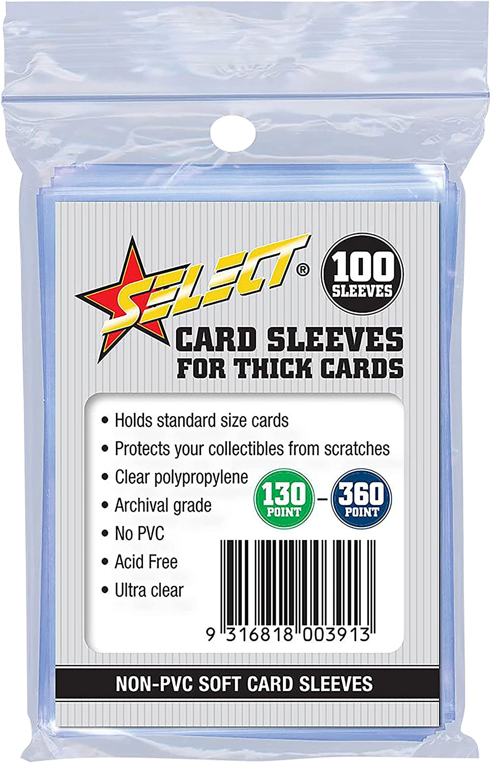 10 Packs of 100 Armour Card Sleeves - Thick Size. 1000 Pieces