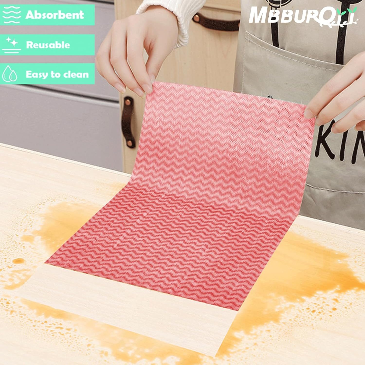 Disposable Cleaning Cloths, Handy Perforated Reusable J Cloth,Ideal for Everyday Use,20 X 30Cm,Total 200 Count (Two Blue) image number 4