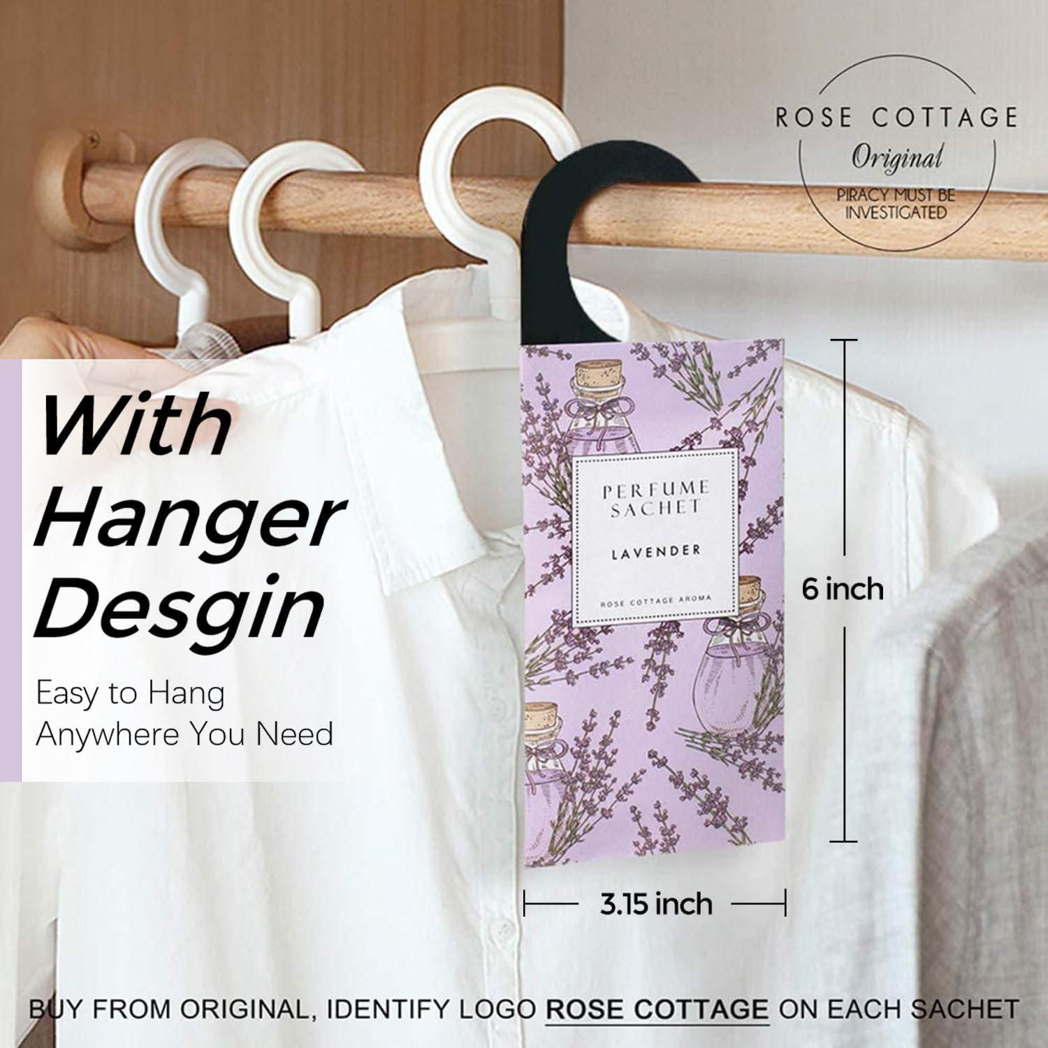 Rose Cottage Large 12 Packs Closet Deodorizer Freshener Closet Air Freshener Home Scented Sachets Room Freshener Scents Air Freshener Closet Odor Eliminator 4 Scents Floral image number 3