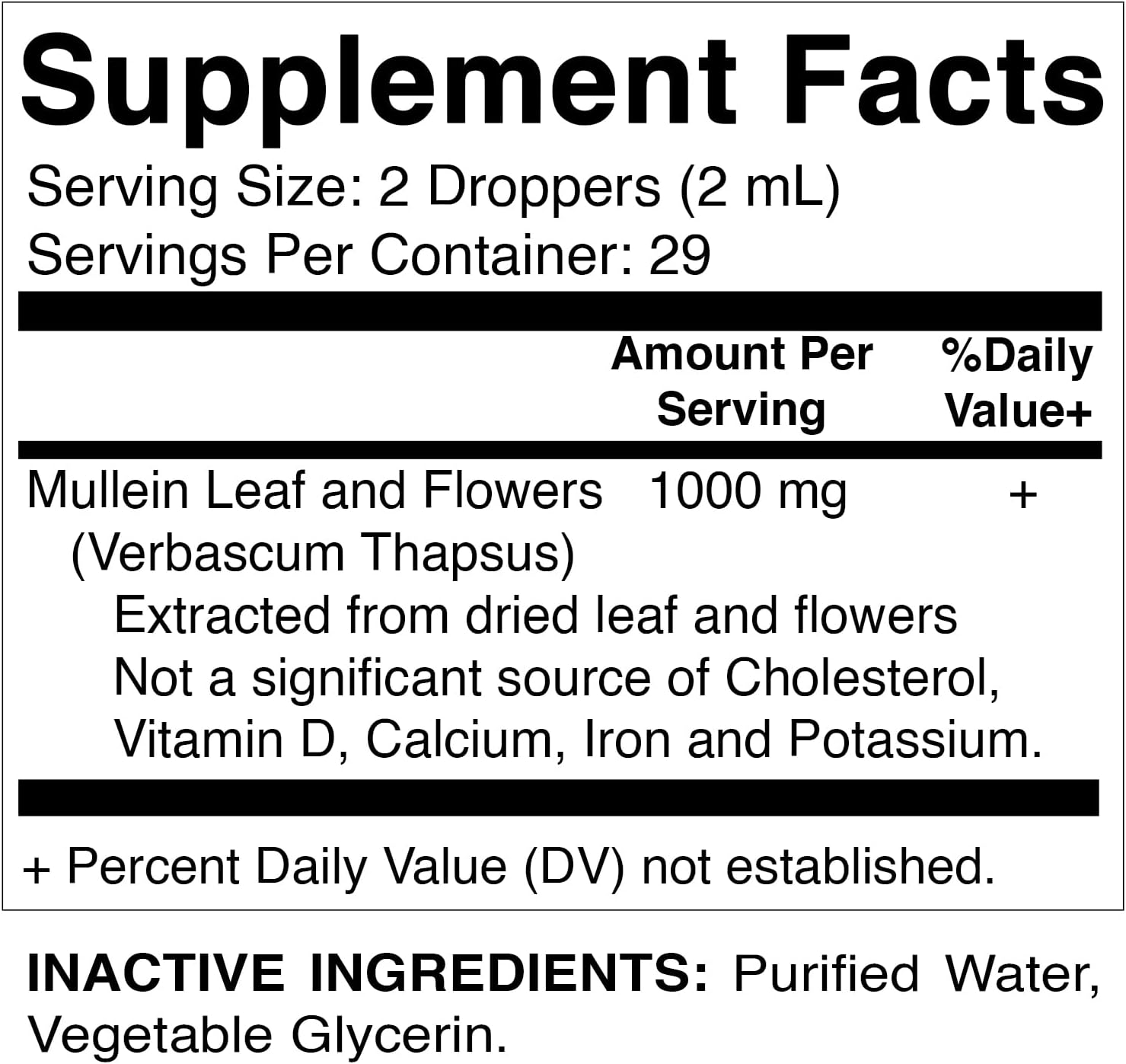 Vitamatic Liquid Mullein Leaf 1000Mg per Serving - Supports Healthy Respiratory, Bronchial & Immune Function - 2 FL OZ image number 2