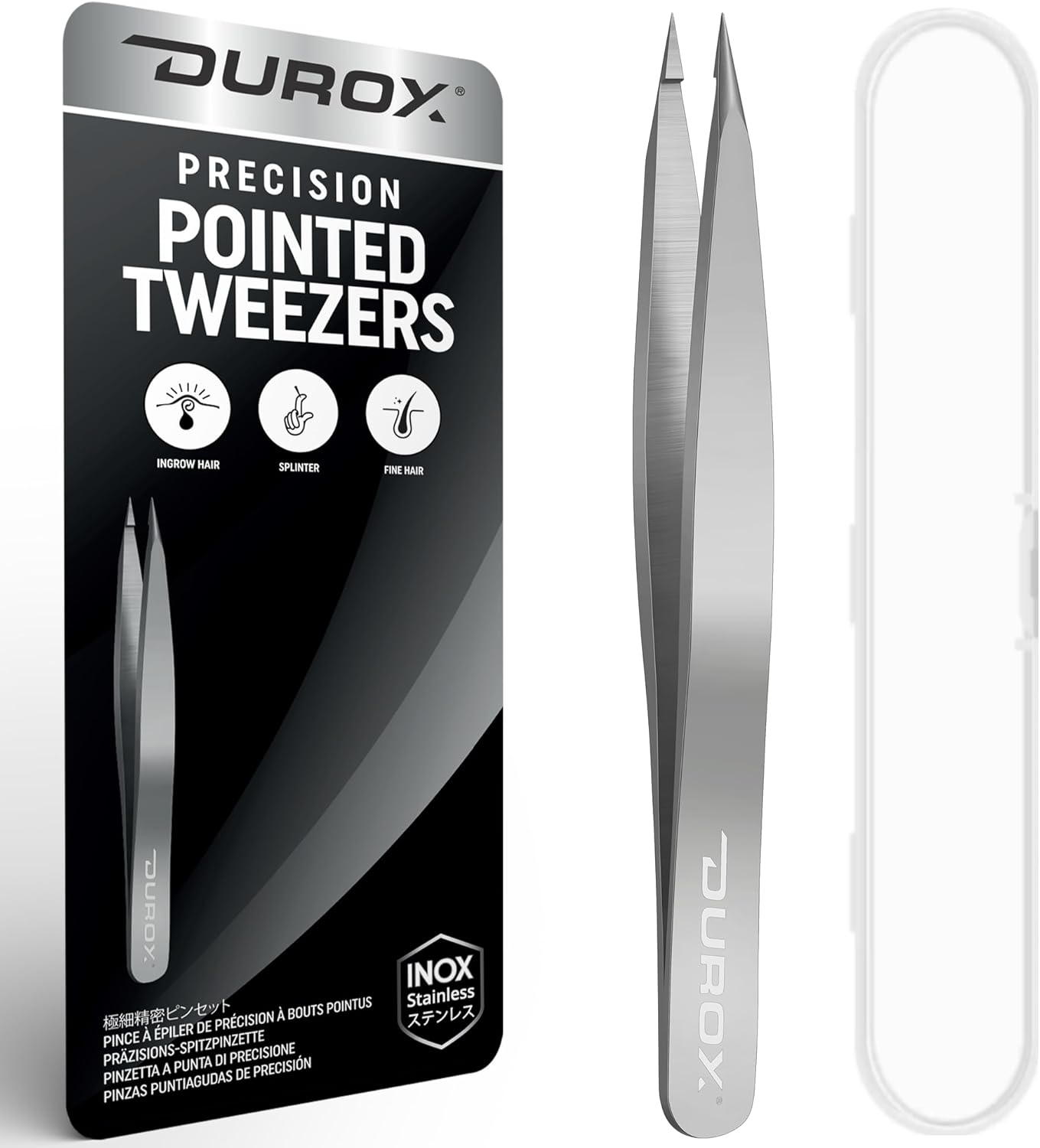 DUROX Ingrown Hair Tweezers &mdash; Pointed Tweezers for Ingrown Hair Removal, Fine-Tip Splinter Remover with Sharp and Pointy Needlepoint Tips image number 6