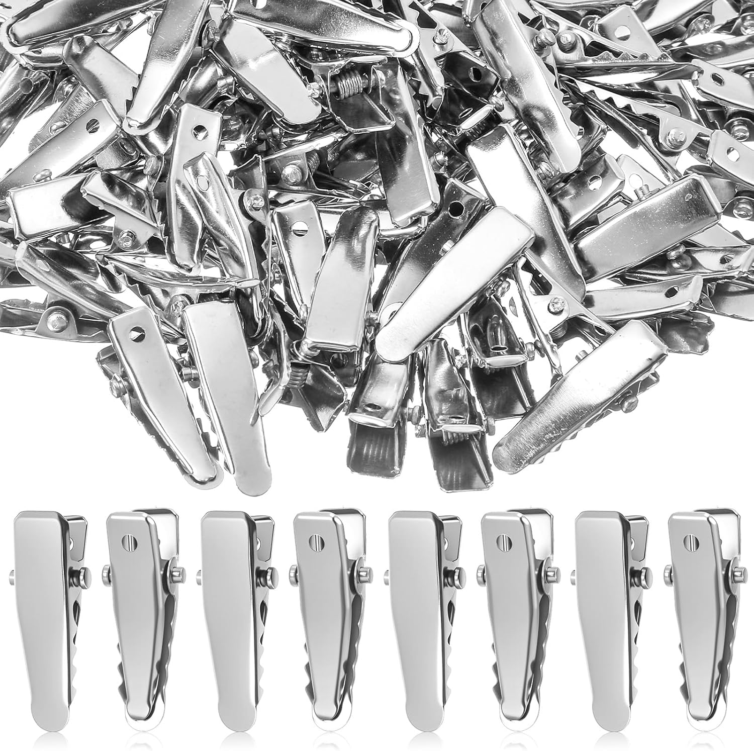 Pack of 80 Alligator Clips Silver Hair Clips Small Metal Hair Clip Hairdressing Alligator Clips Mini DIY Hairdressing Clip Crocodile Clip Hair Clips Women'S Clips for Hair Accessories Craft image number 5