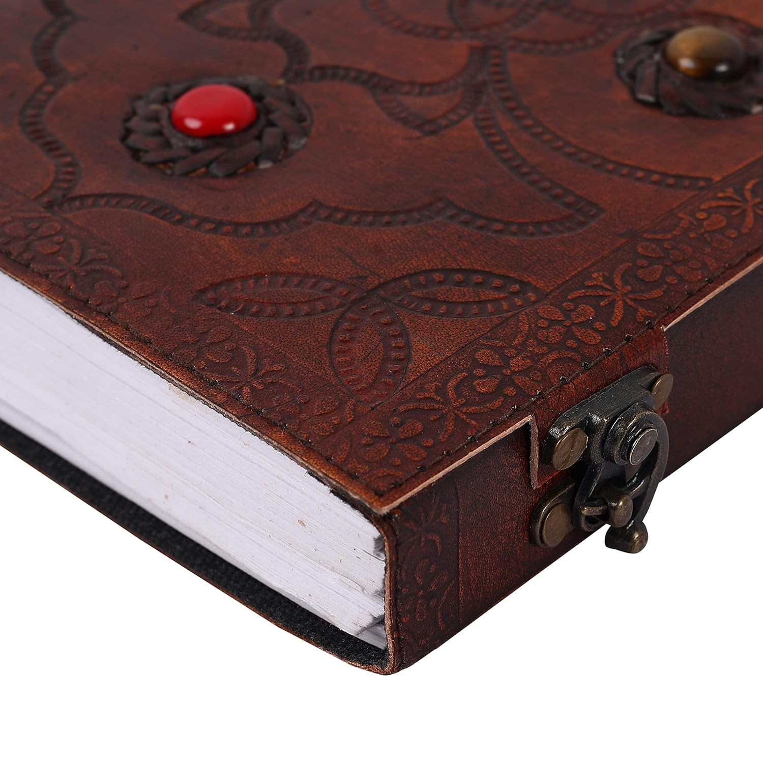 OVERDOSE Hand Embossed Stone Leather Journal - Handmade Antique Stone Journal for Students & Office for Men and Women Diary Sketchbook Drawing Notebook - Size 7 X 10 Inches | 17 X 25 Cm | A4 image number 4