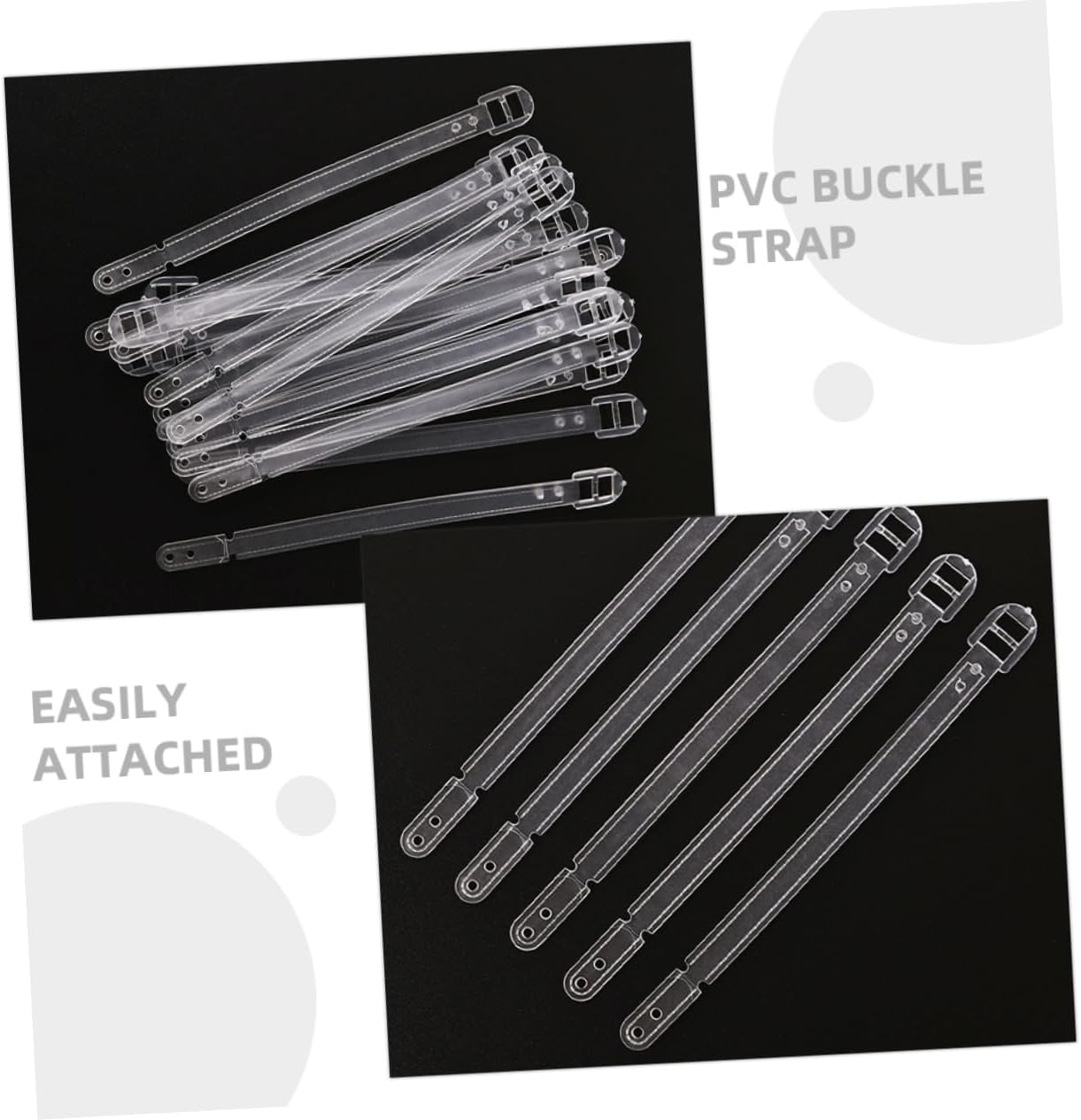 VERDANVERSE 100Pcs Clear Plastic Luggage Tag Loops Transparent Straps for Suitcases Bags Backpacks Multipurpose Travel Identification Accessories image number 1