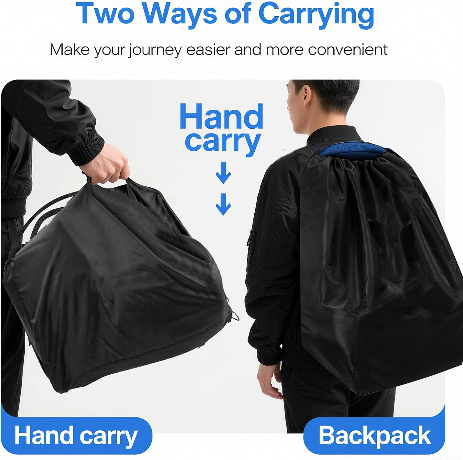 Pacify Infant Car Seat Travel Bag, Universal Baby Car Seat Dust Cover Gate Check Stroller Bag with Handle & Drawstring for Airplane Travel image number 5