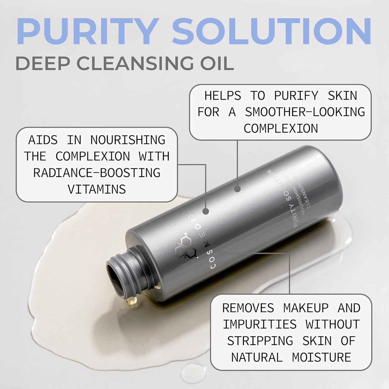 Cosmedix Purity Solution Nourishing Deep Cleansing Oil for Unisex - 3.3 Oz, 385.55 Grams
