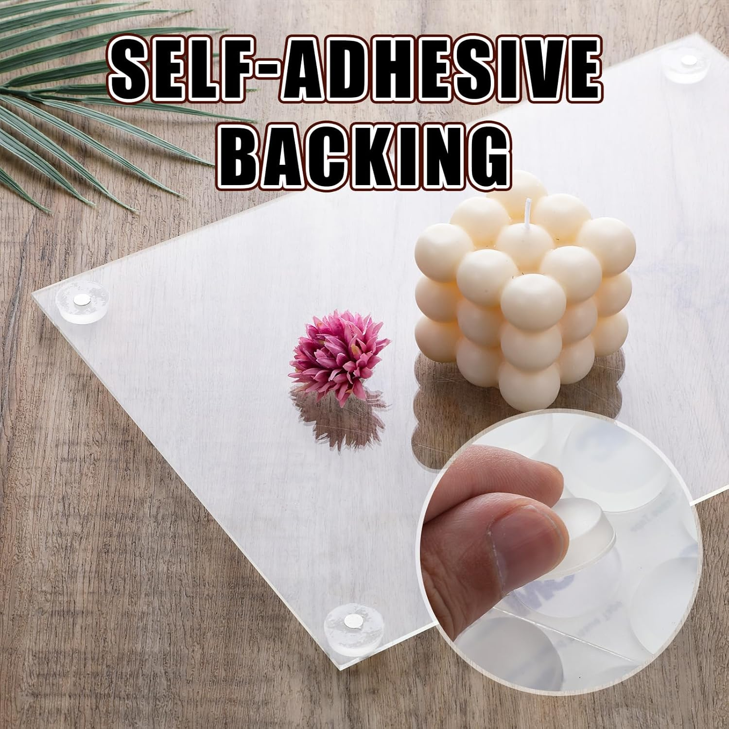 24 Pack Glass Feet Pads for Table anti Slip Pads 20Mm*5Mm Clear Self Adhesive round Rubber Feet Bumpers Glass Table Top Grippers for Drawer Cabinet image number 2