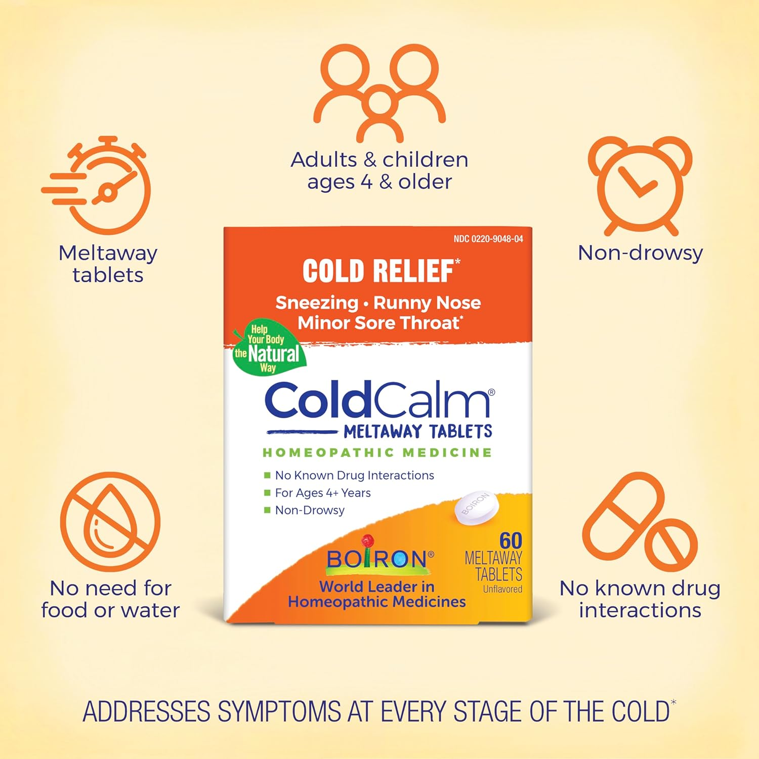 Boiron Coldcalm, 60 Tablets, Homeopathic Medicine for Cold Relief