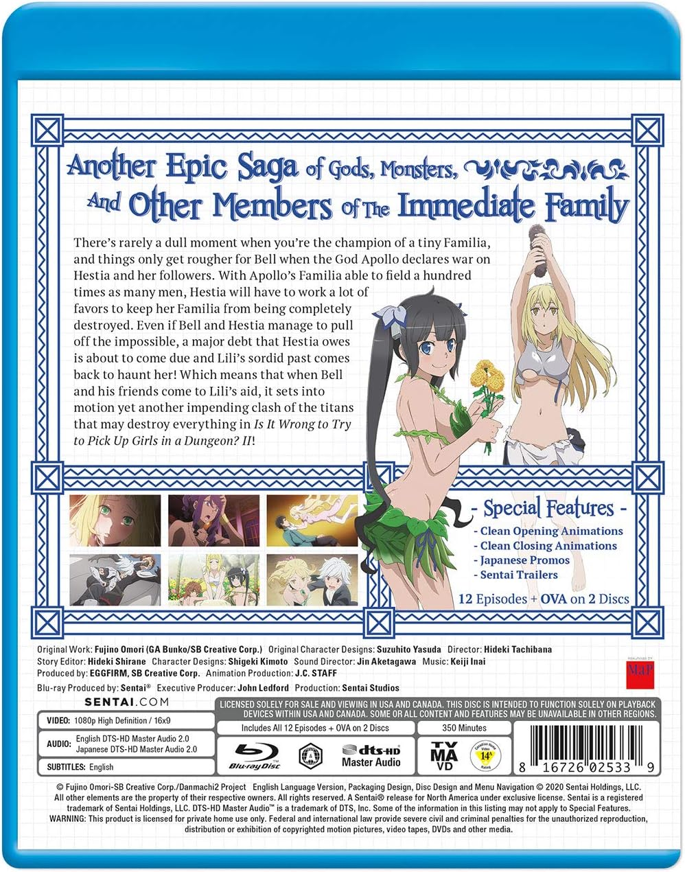 Is It Wrong to Try to Pick up Girls in a Dungeon: Season 2 [Blu-Ray]