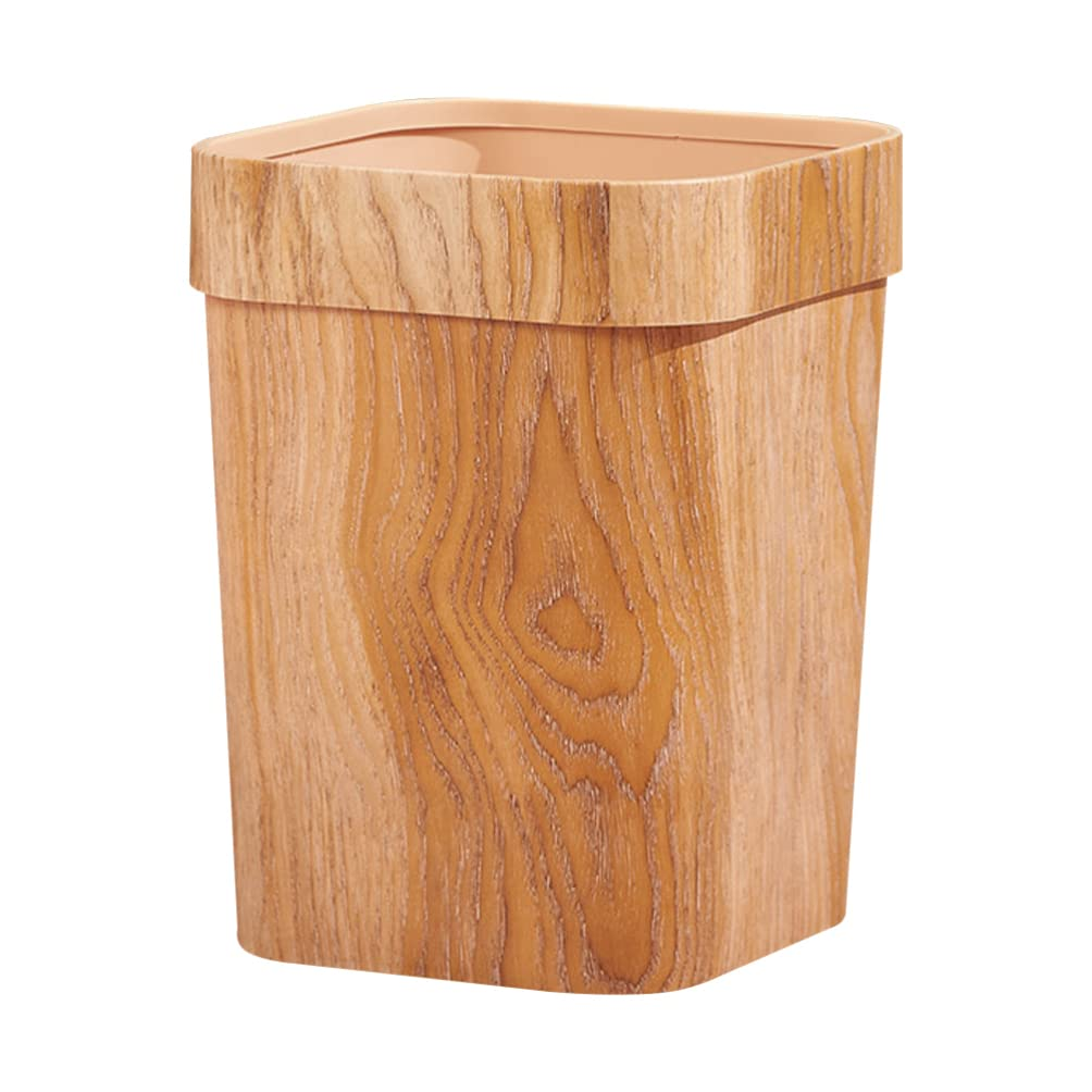 Alipis Square Trash Can Trash Waste Container Wood Trash Bin Bedroom Trash Kitchen Waste Basket Trash Basket Room Trash Can Waste Paper Basket Wooden Office Plastic Compost Bin Bamboo
